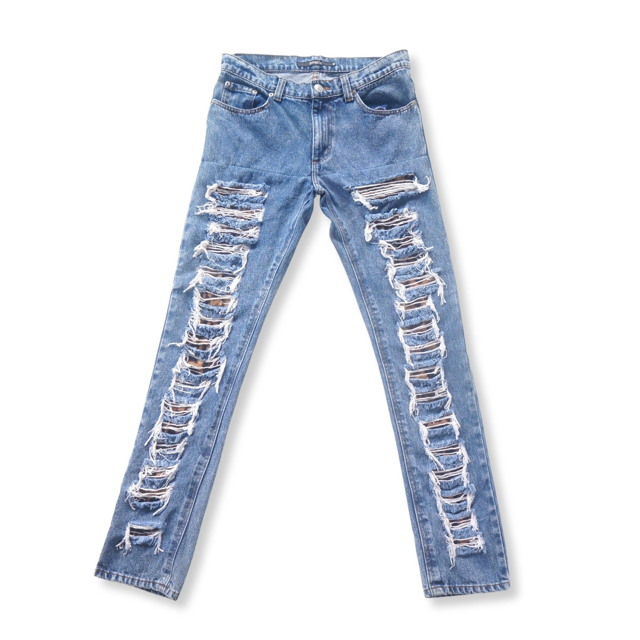 Joyrich Joyrich Ripped Jeans with Leopard Patched Size 31" - 2 Thumbnail