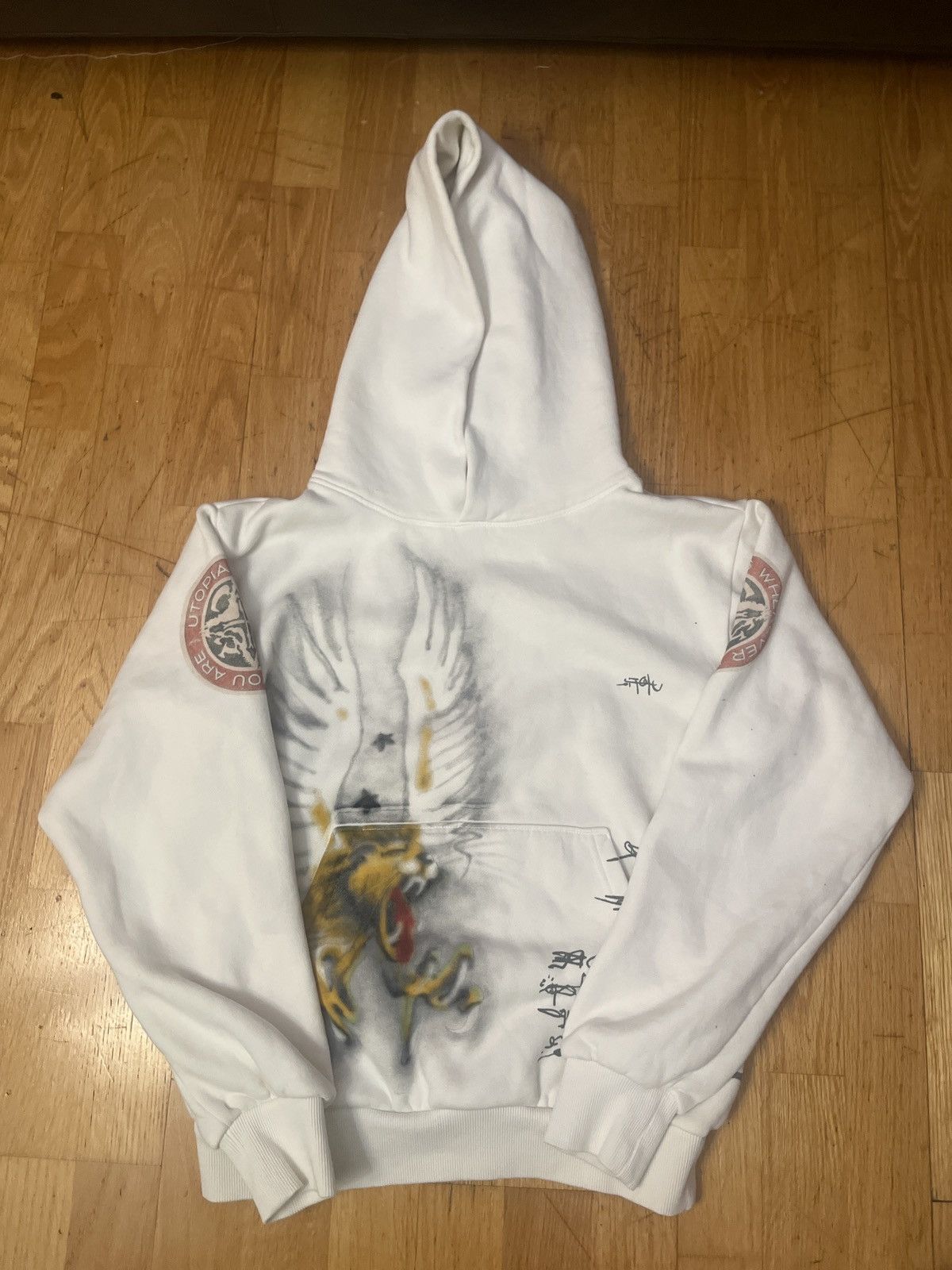 image of Travis Scott Utopia Circus Maximus 2023 Tour Hoodie in White, Men's (Size Small)