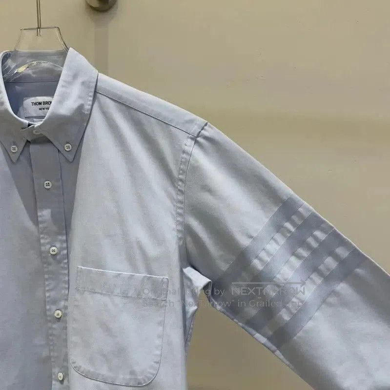 Other Thom Browne Long Sleeve Striped Shirt in Light Blue . Size US M / EU 48-50 / 2 - 3 Thumbnail
