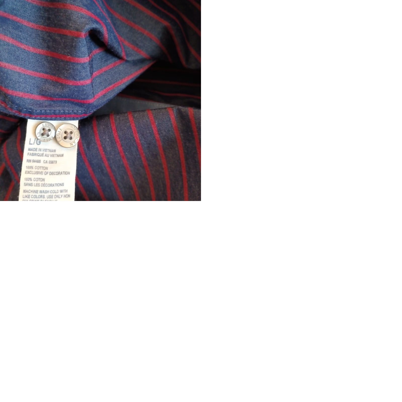 American Eagle Outfitters American Eagle Outfitters Shirt Mens Large Slim Button-Up Striped Long Sleeve Blue Size US L / EU 52-54 / 3 - 9 Thumbnail