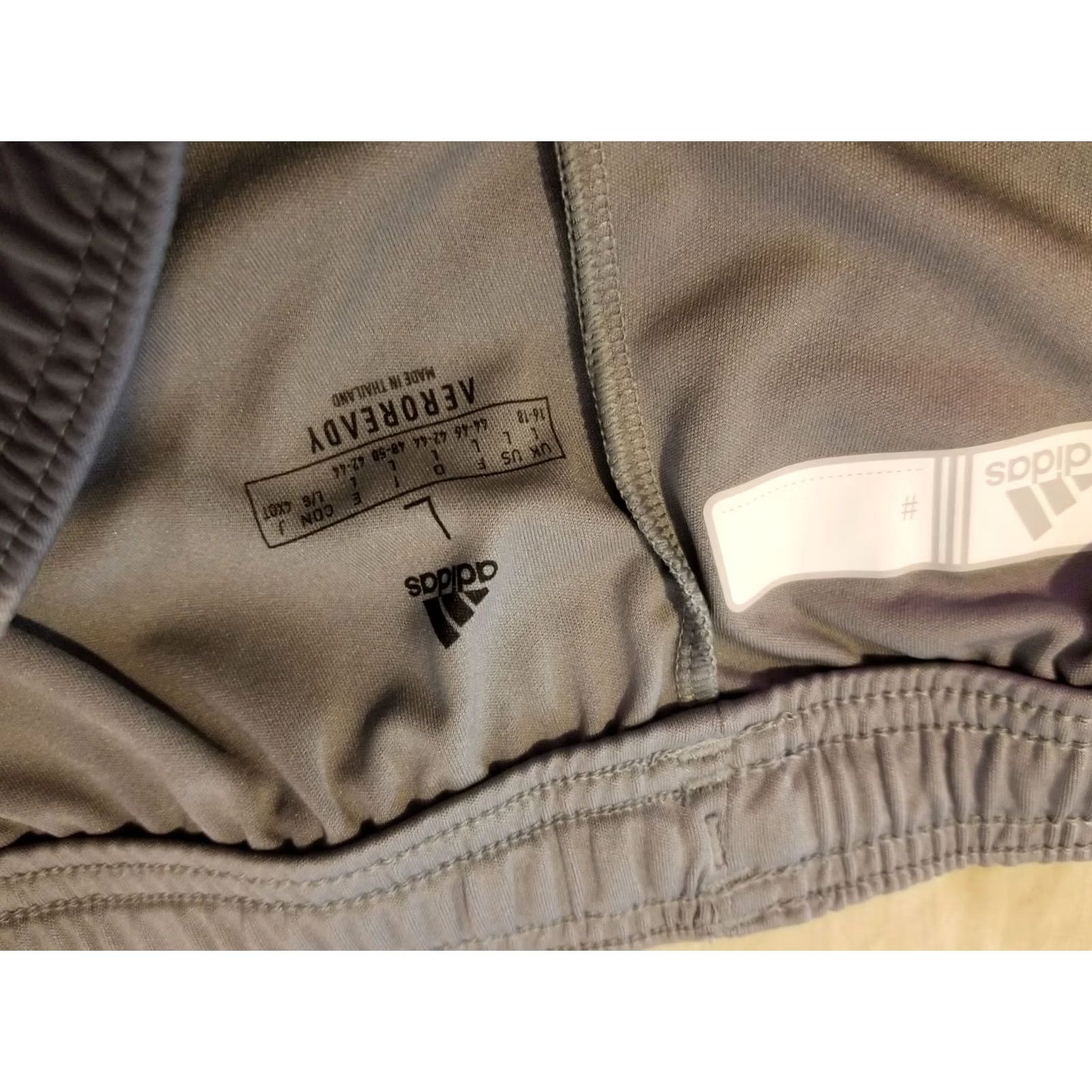 Adidas Mens adidas Athletic Shorts L Large Gray Gym Workout Size US 33 - 3 Thumbnail