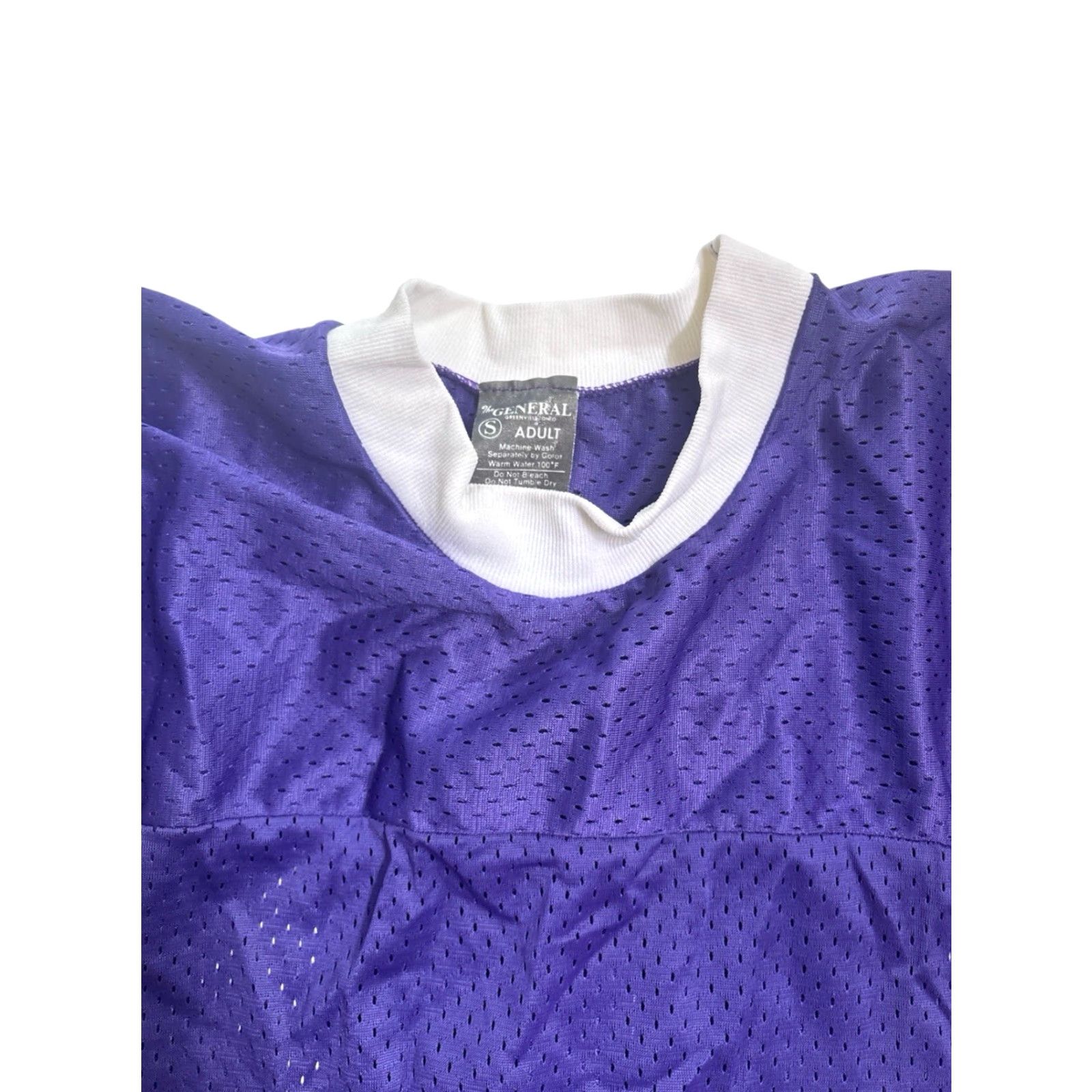 Vintage VINTAGE The General Jersey Shirt Mens S Purple 1980s 80s Deadstock NWOT USA Blue? (Note: Original had purple and white; nylon fabric) Size US S / EU 44-46 / 1 - 3 Thumbnail