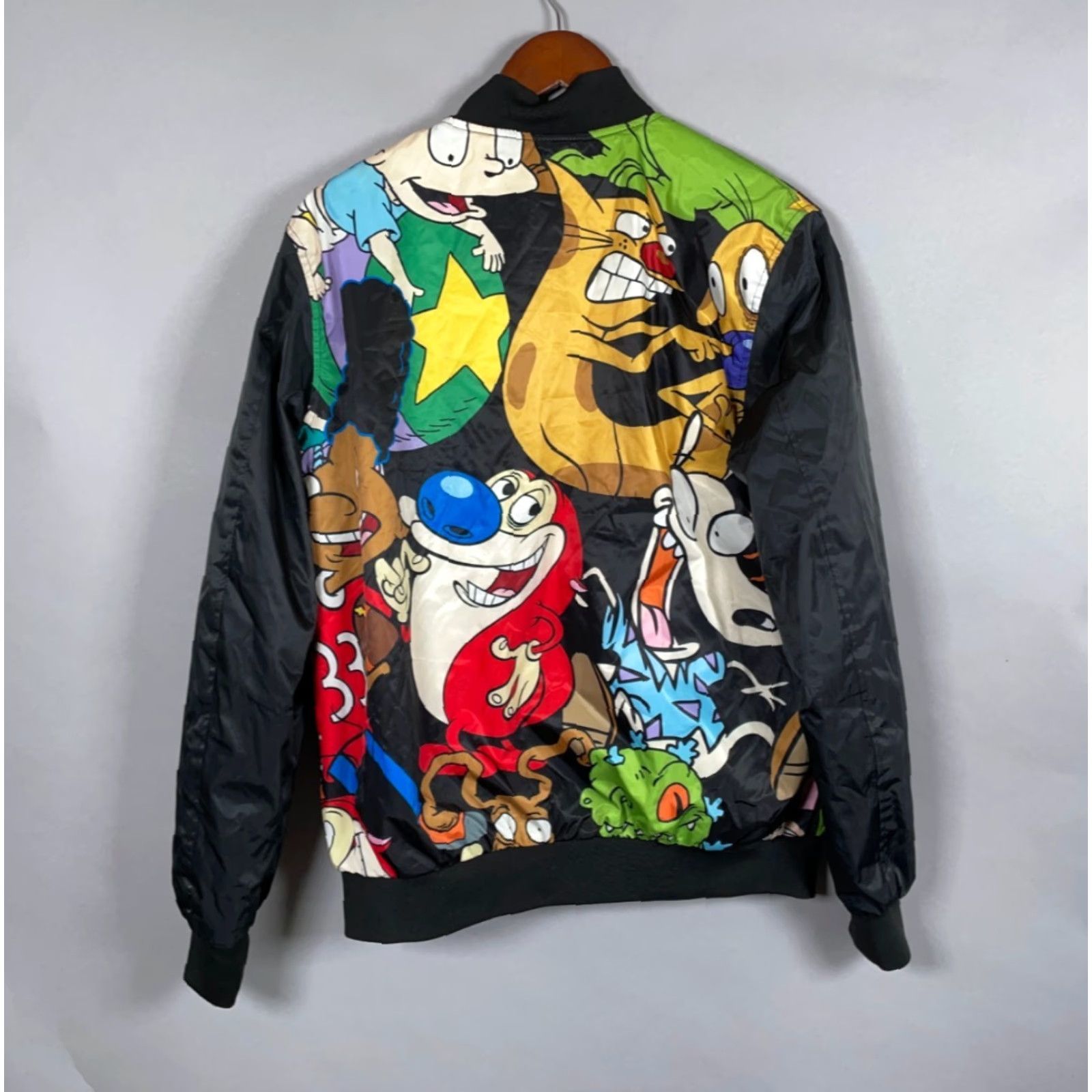 Members Only Members Only Nickelodeon Bomber Jacket Adult Medium Black Zip Full Zip Pockets 90s Cartoon Retro Men Size US M / EU 48-50 / 2 - 2 Thumbnail