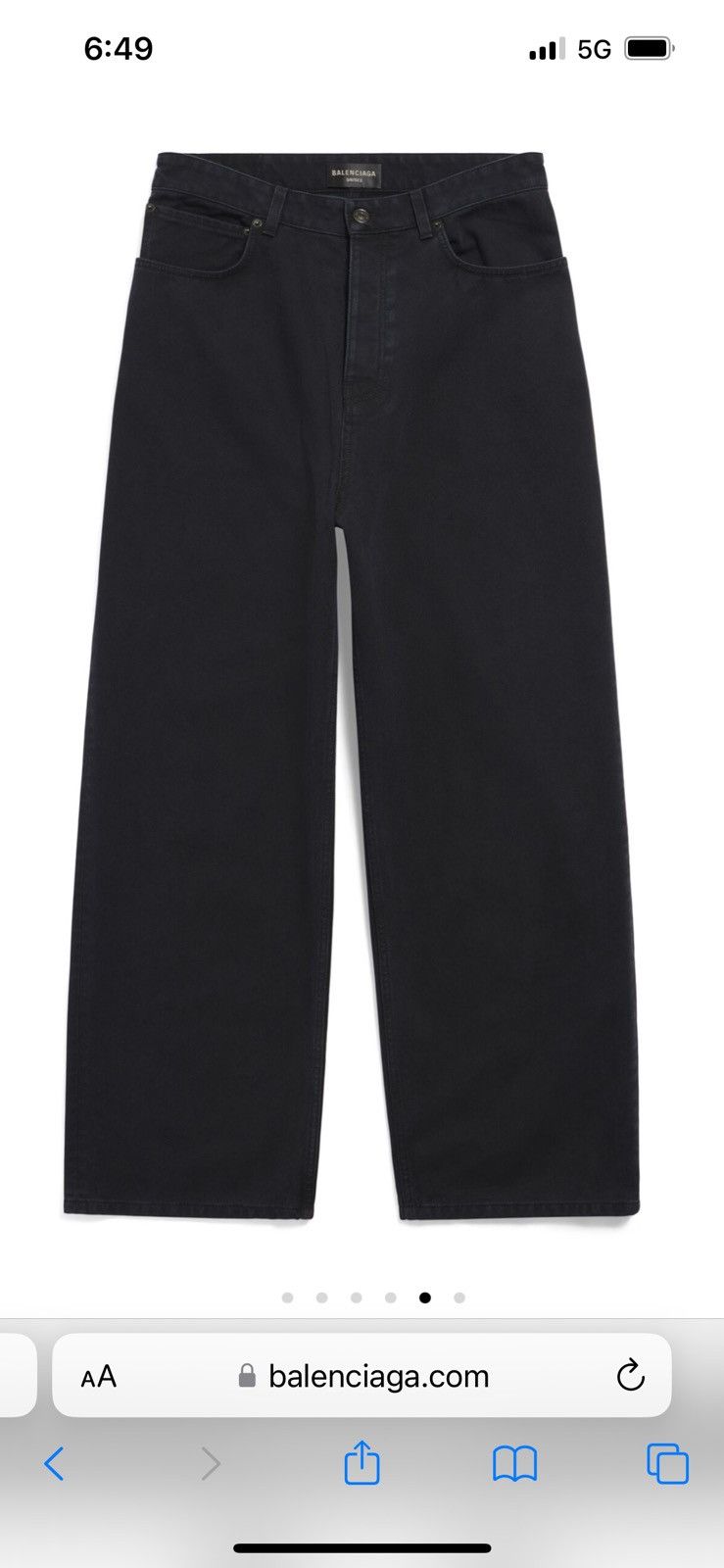 Balenciaga Balenciaga Baggy Pants in black soft moleskine denim S Size US 30 / EU 46 - 16 Thumbnail