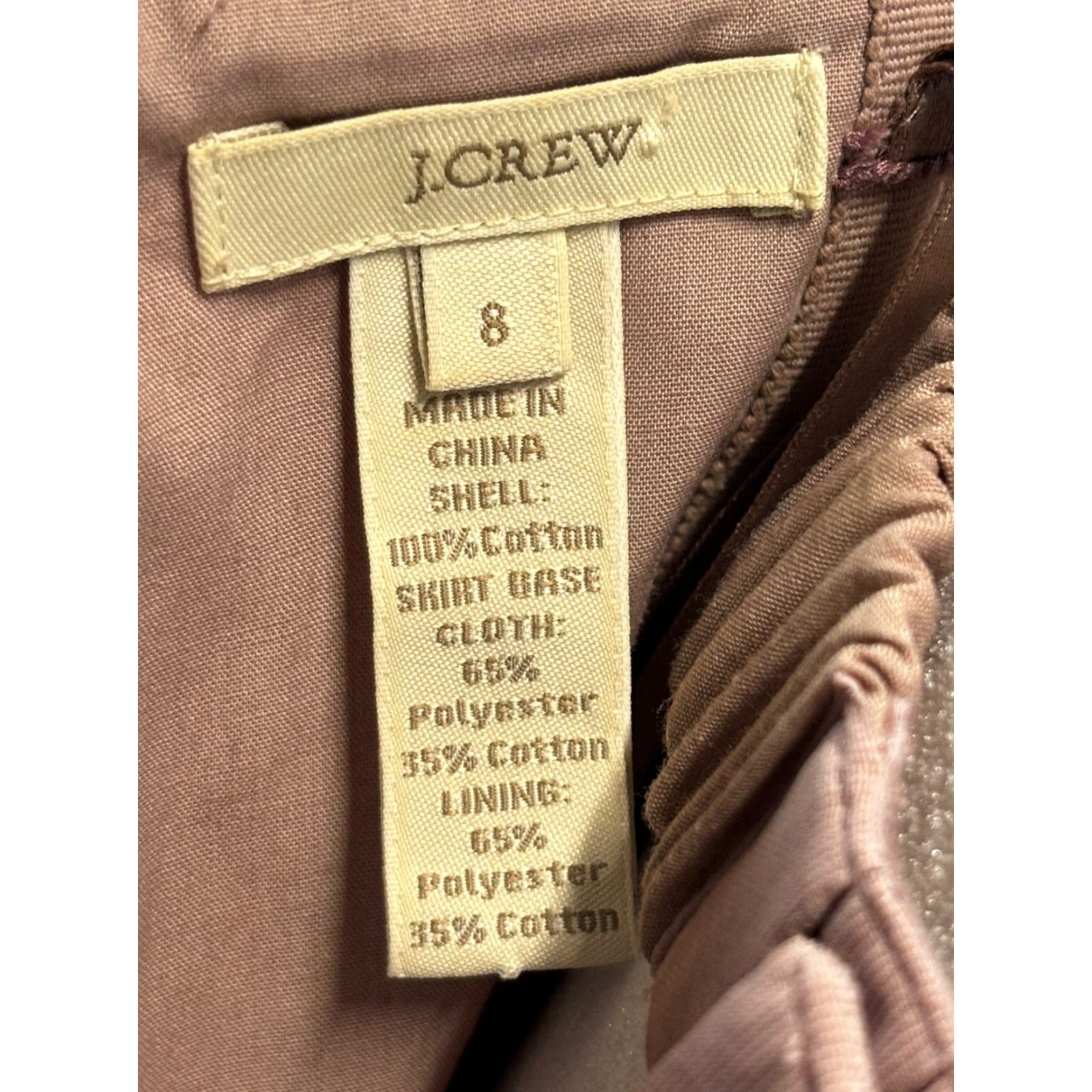 J.Crew J.CREW Strapless Tiered Cocktail Dress 8 Mauve Party Evening Size M / US 6-8 / IT 42-44 - 6 Thumbnail