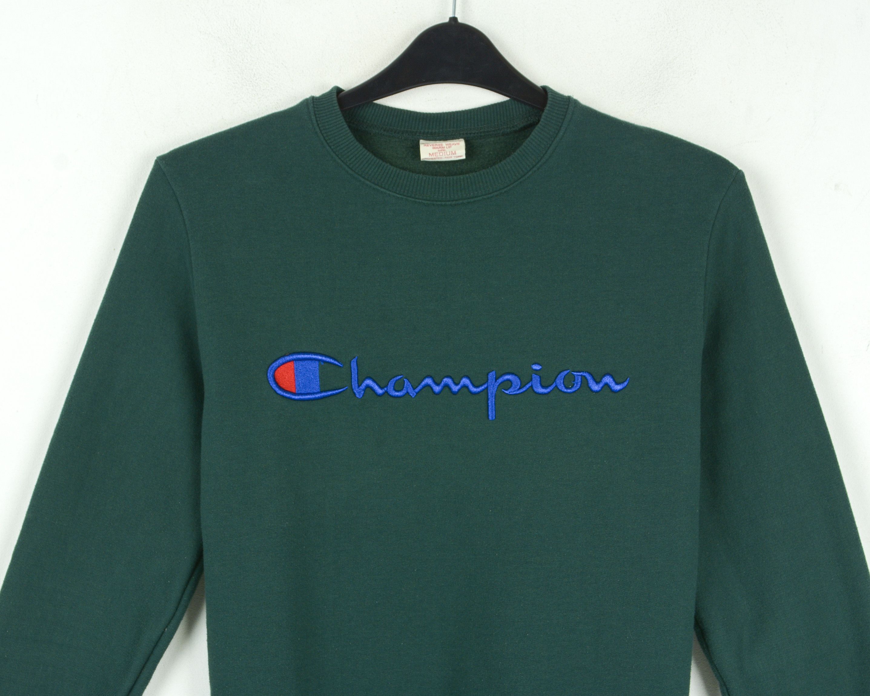 Champion × Vintage M Jumper Pullover Reverse Weave Warm Up Sweater Embroidered Size US M / EU 48-50 / 2 - 2 Thumbnail