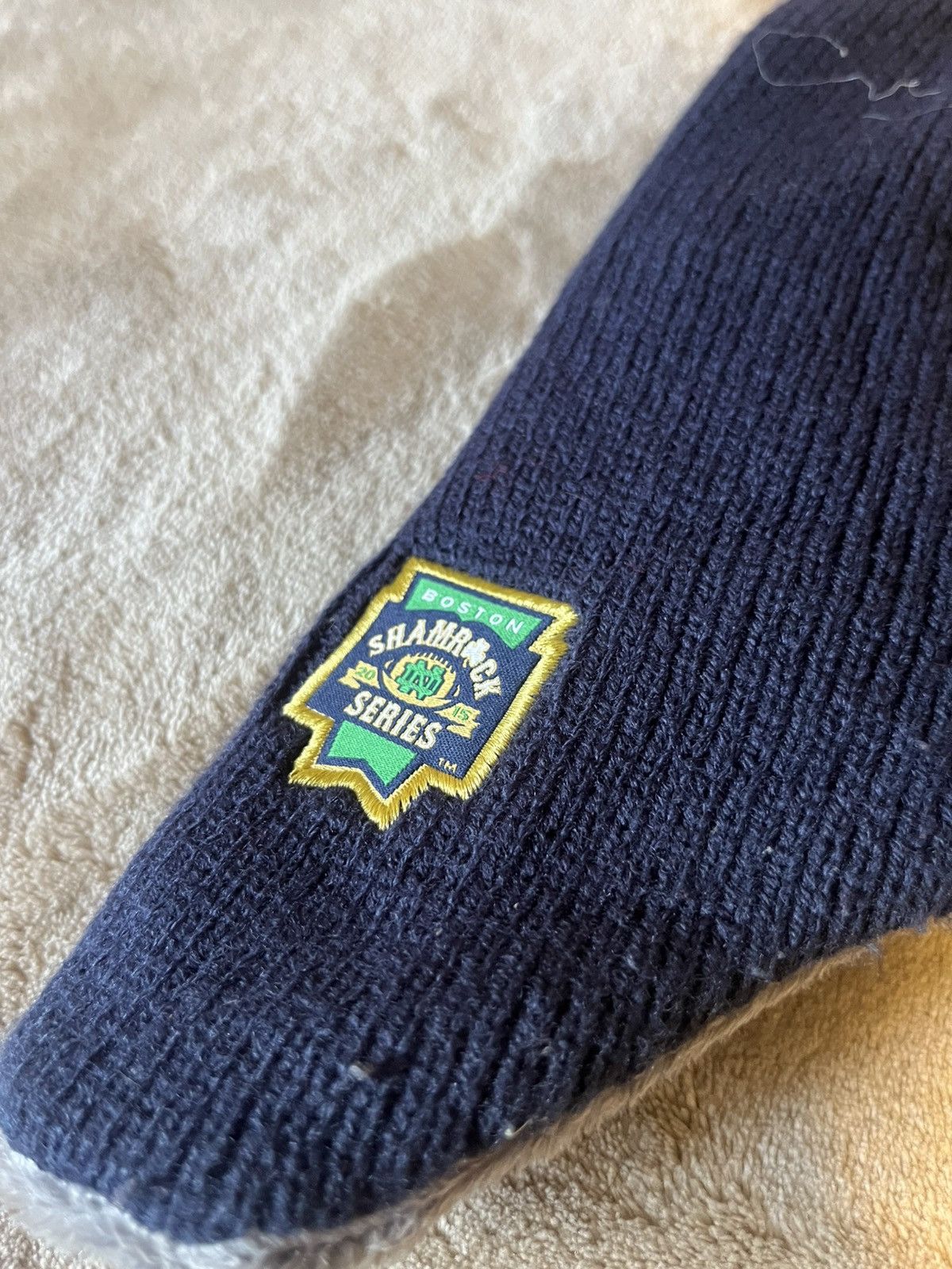 Under Armour Vintage Y2K Underarmor Notre Dame College Fur lined Cap Navy Size ONE SIZE - 12 Thumbnail