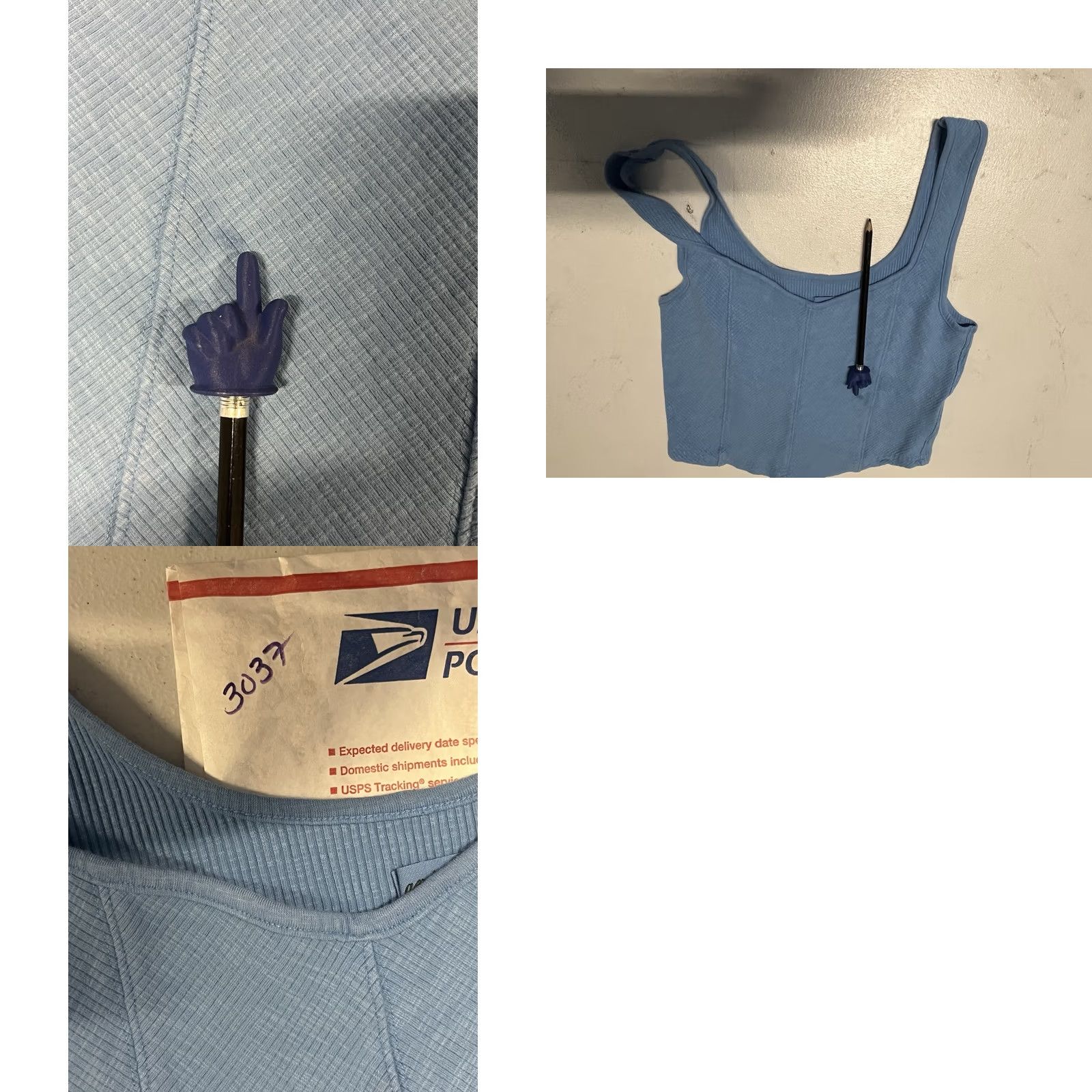 Vintage Aerie Tank Top Cropped Light Blue Women's Medium Yoga Activewear Sleeveless Performance Shirt Size M / US 6-8 / IT 42-44 - 8 Thumbnail