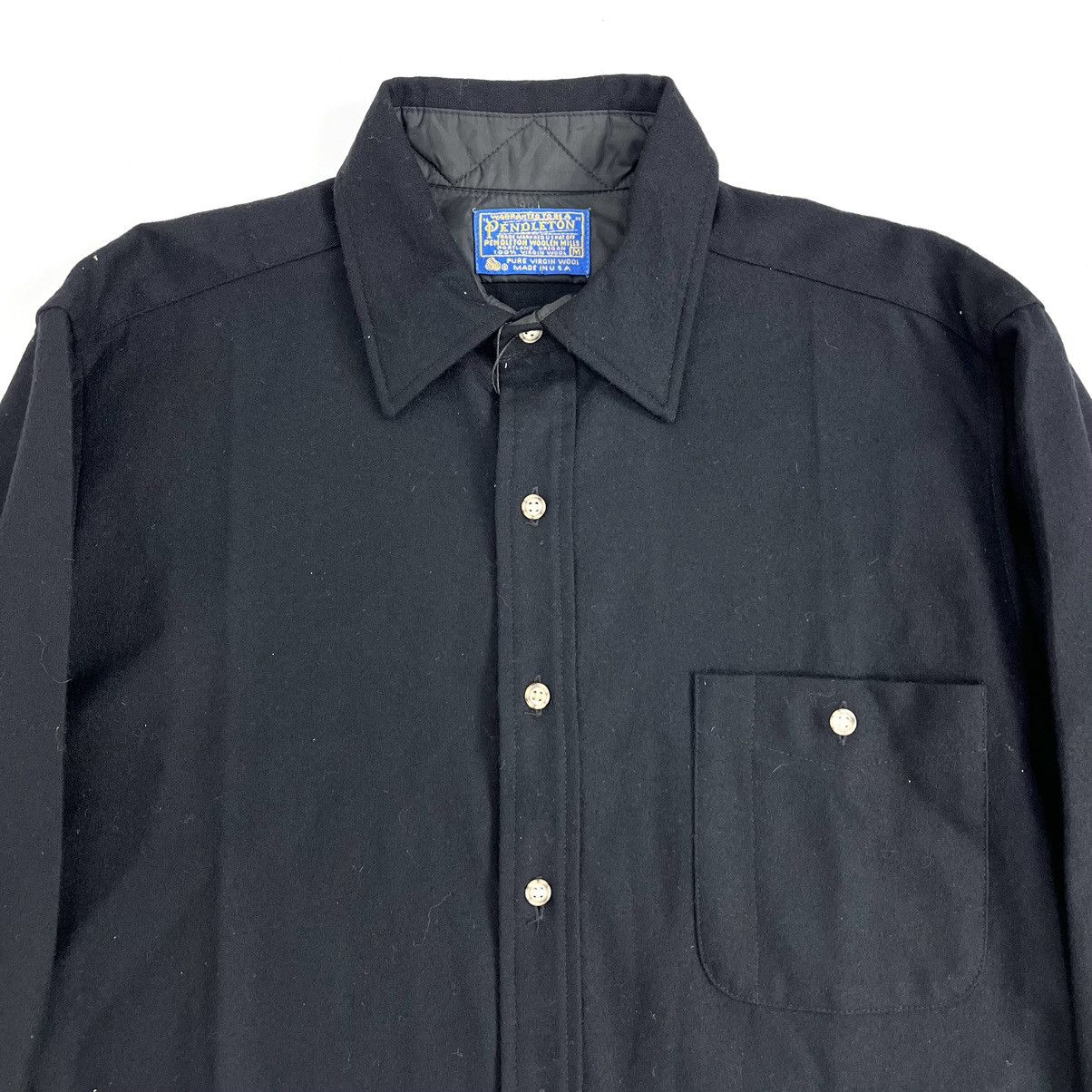 Flannel × Pendleton Pendleton Flannel Shirt Virgin Wool & Leather Black Size US M / EU 48-50 / 2 - 3 Thumbnail