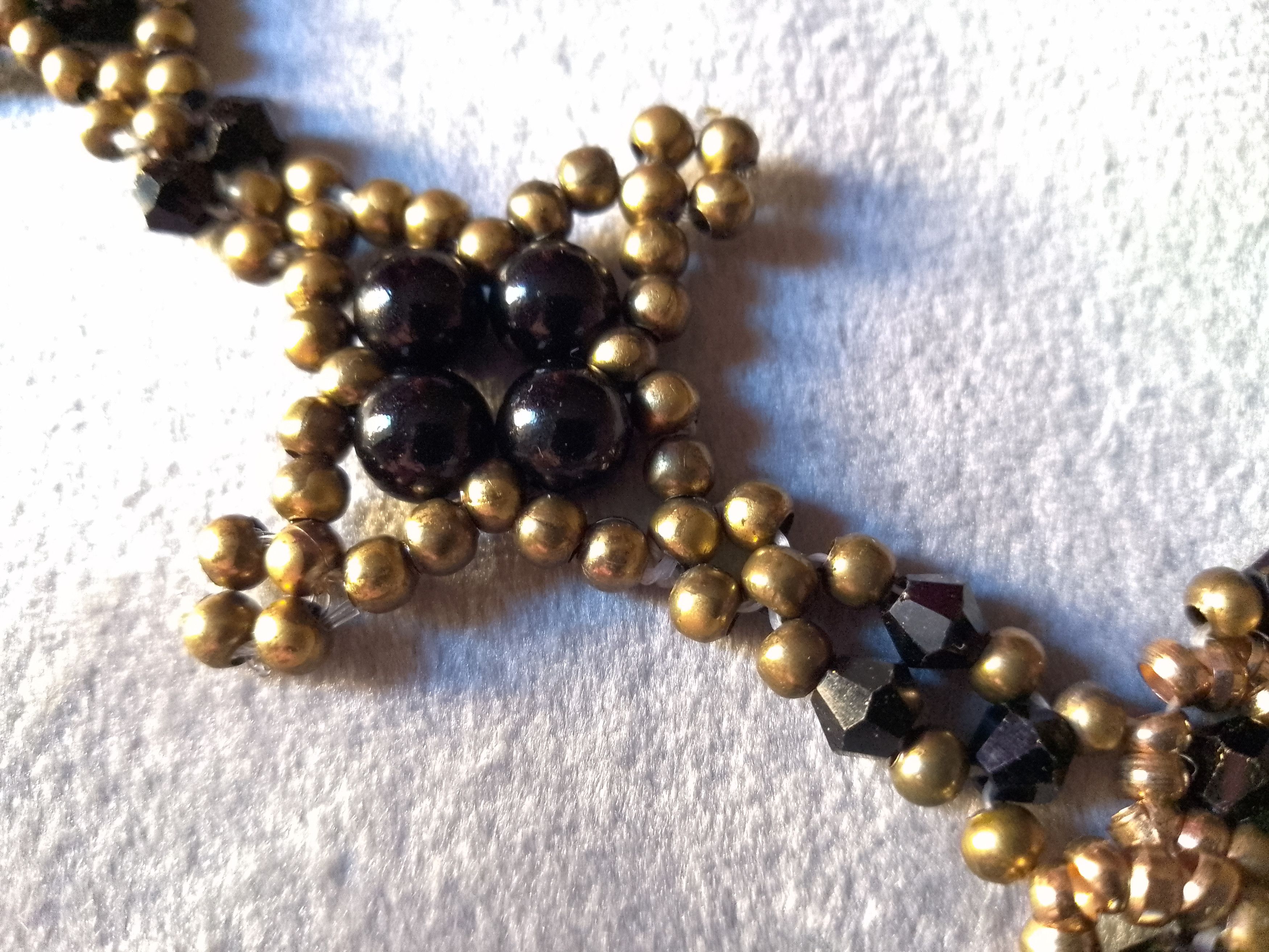 Handmade Necklace black pearls Vintage style Pendant Earrings Size ONE SIZE - 2 Thumbnail