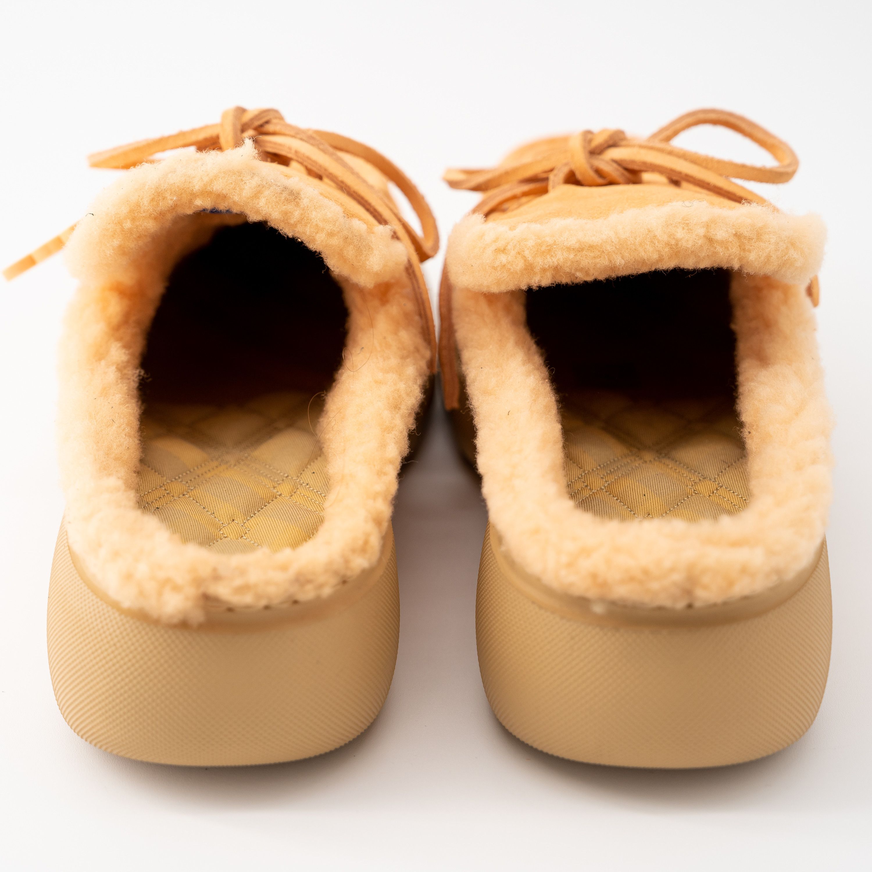 Burberry size 6.5us Burberry Stony fur lined suede mules peach orange Size US 6.5 / IT 36.5 - 3 Thumbnail