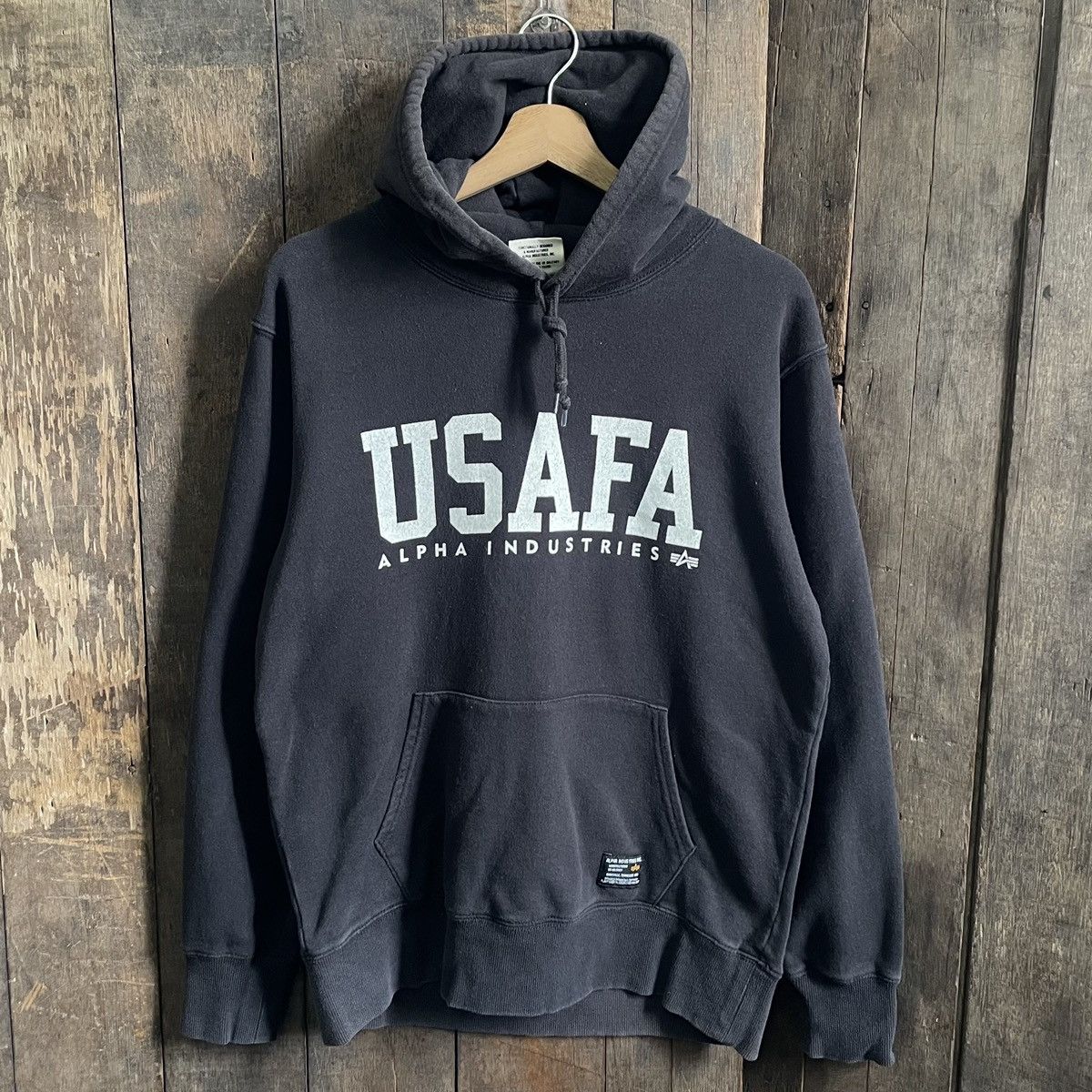 image of Alpha Industries x Vintage Usafa Alpha Industri Hoodie in Black, Men's (Size Medium)