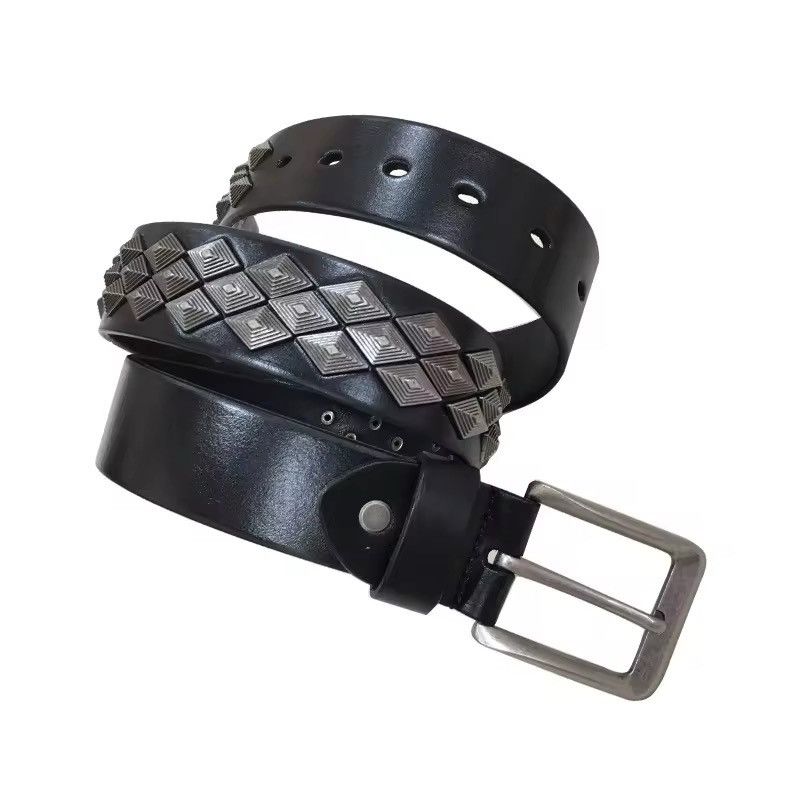 Japanese Brand × Vintage Heavy Metal Rivet Genuine Leather Belt Size ONE SIZE - 5 Thumbnail