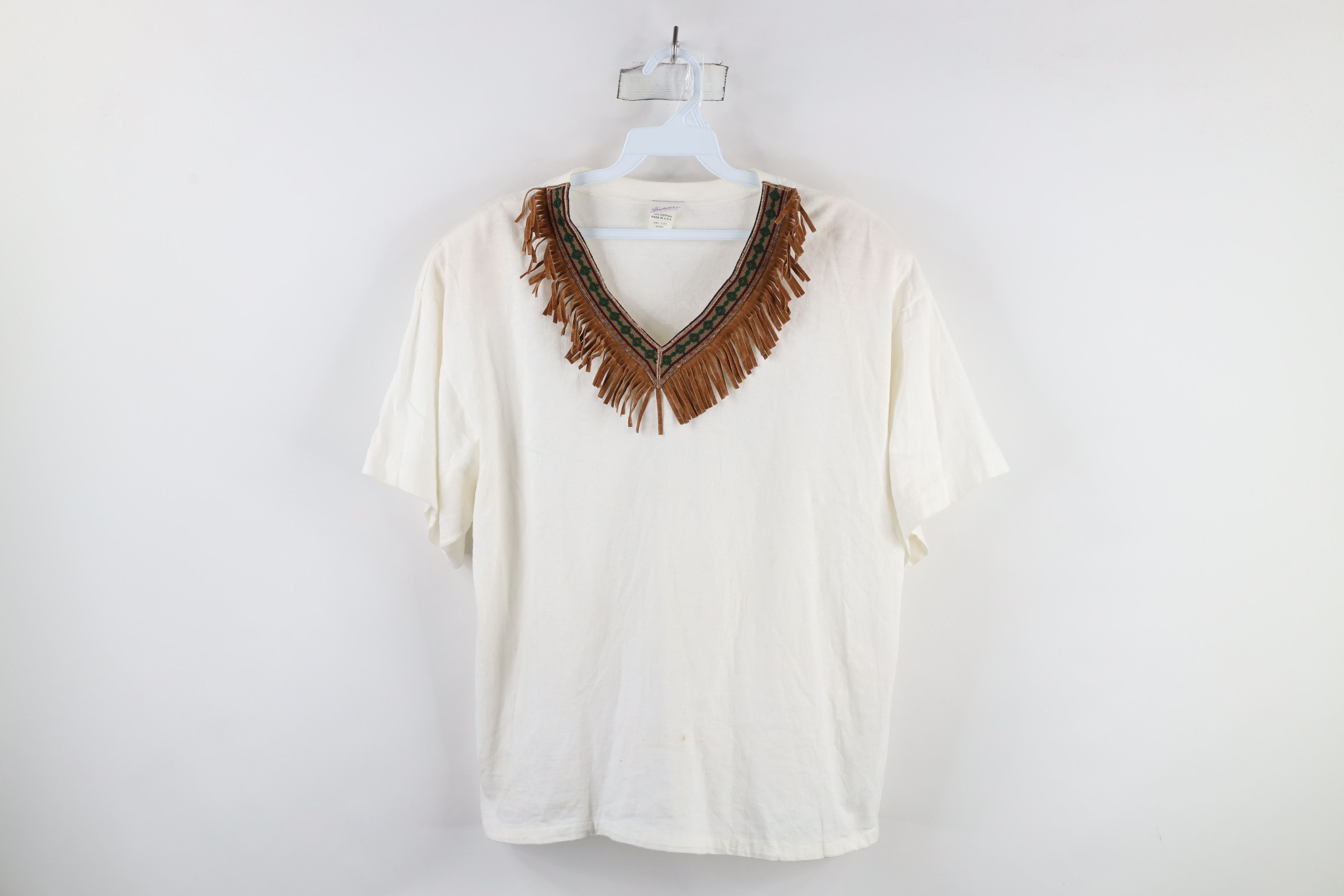 Vintage Vintage 90s Streetwear Chic Fringed Western T-Shirt USA Size ONE SIZE - 1 Thumbnail