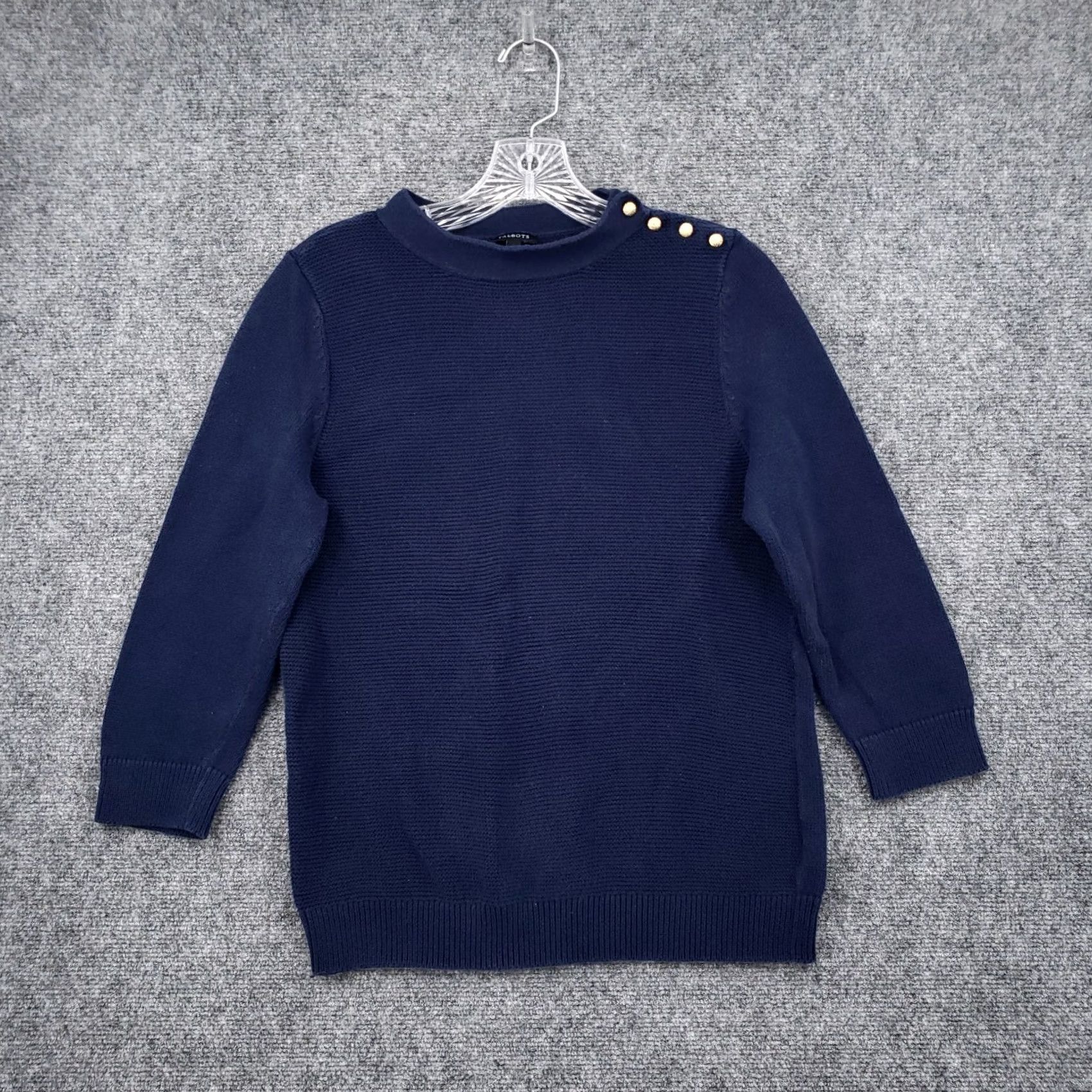 Talbots Talbots Sweater Womens L Blue 3/4 Sleeve Pullover Crew Neck Knit Jumper Shirt Pullover Mens Womens Girls Size L / US 10 / IT 46 - 2 Thumbnail