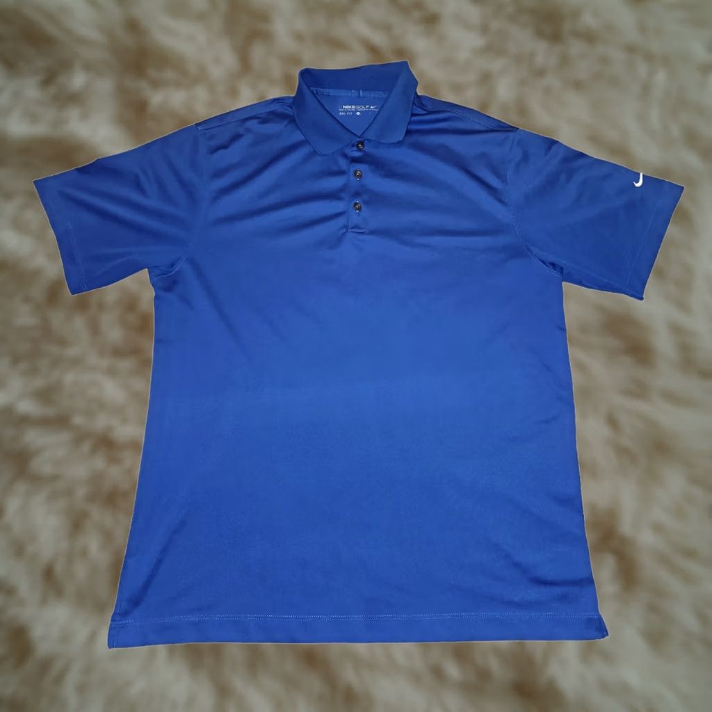 Nike Nike Golf Polo Shirt L Men Short Sleeve Dri-Fit Blue Embroidered Logo Lightweight Breathable Casual Outdoor Golf Polo Size US L / EU 52-54 / 3 - 1 Thumbnail