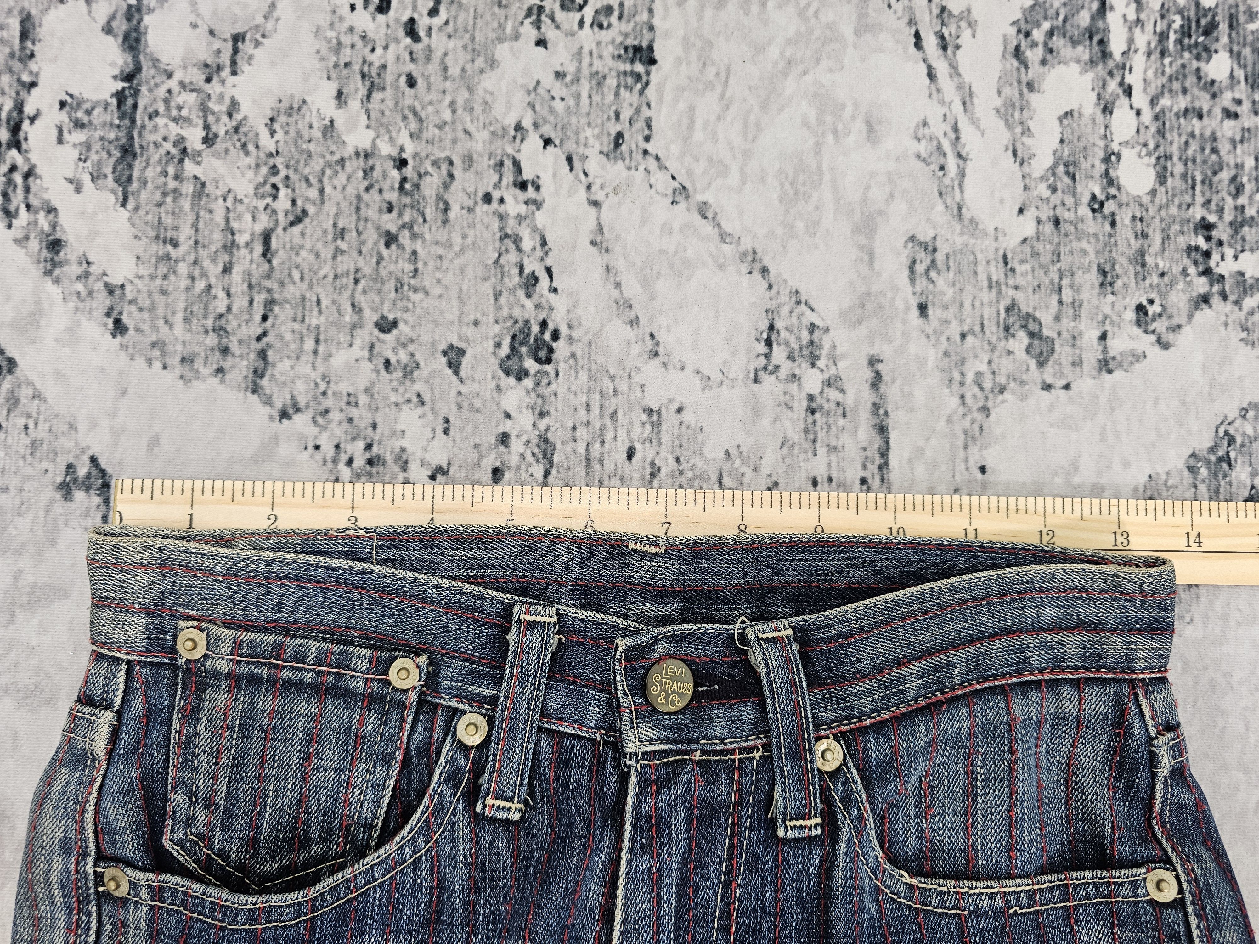Levi's Vintage Clothing Vtg LEVIS Women Redloop Boot Cut Flare Striped Jeans L0540 Size 26" / US 2 / IT 38 - 12 Thumbnail