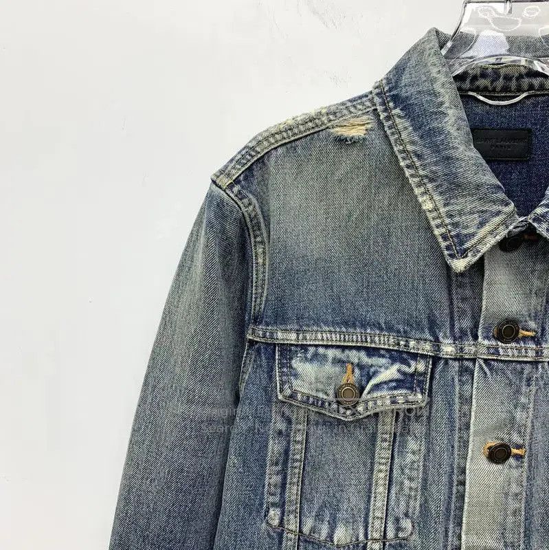 Yves Saint Laurent YSL Blue Denim Jacket for Women . Size S / US 4 / IT 40 - 3 Thumbnail