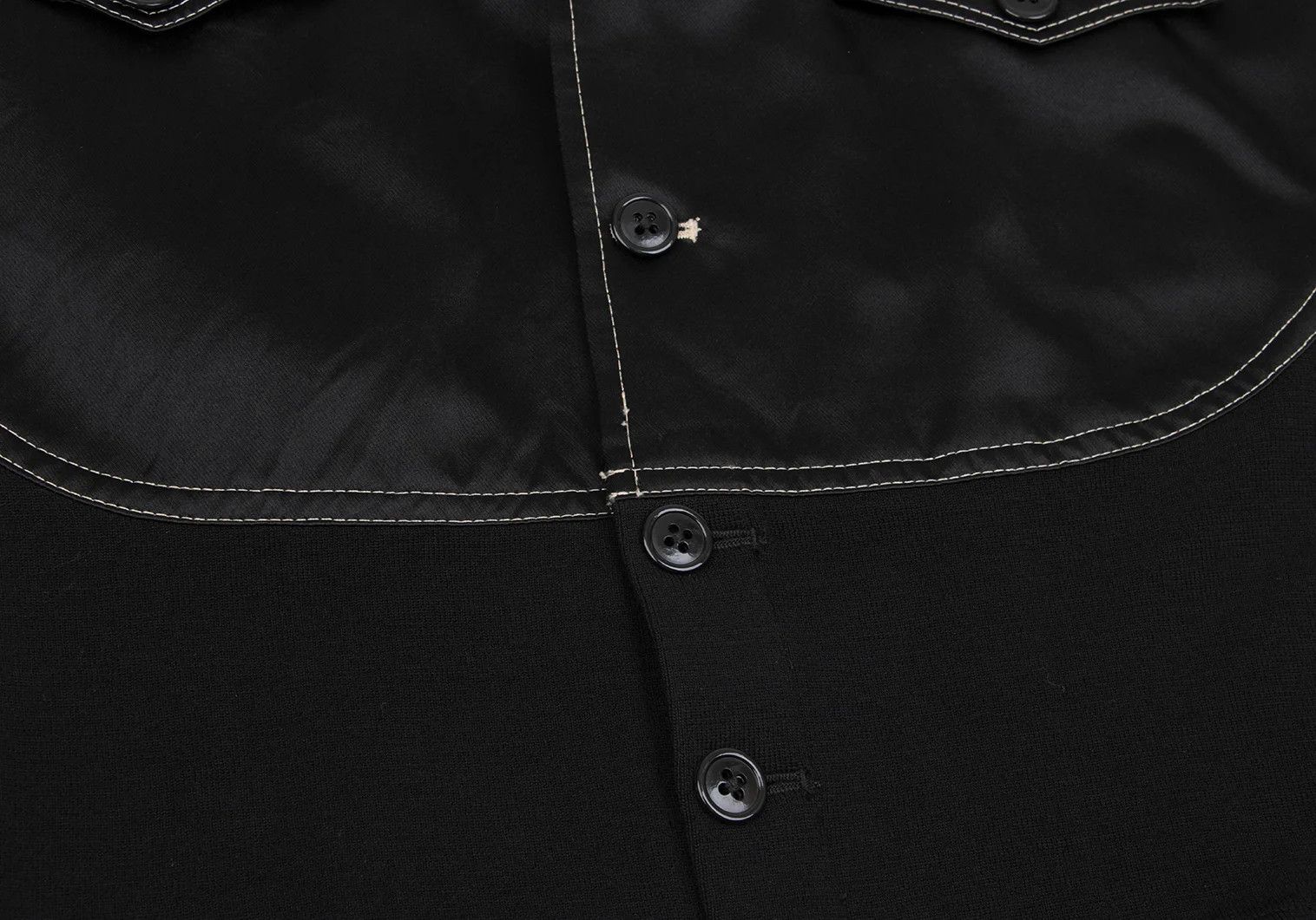 Yohji Yamamoto Yohji Yamamoto Knit Panel Glossy Shirt Jacket Size US M / EU 48-50 / 2 - 11 Thumbnail
