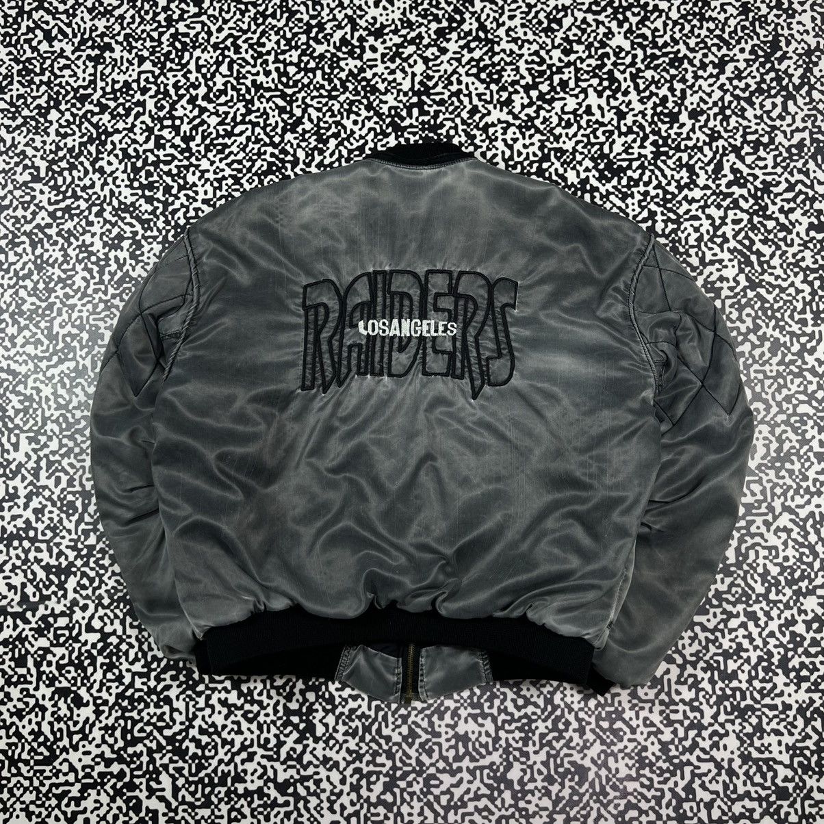 NFL Vintage 90s NFL Raiders LA Bomber Jacket Retro USA Style Size US M / EU 48-50 / 2 - 2 Thumbnail