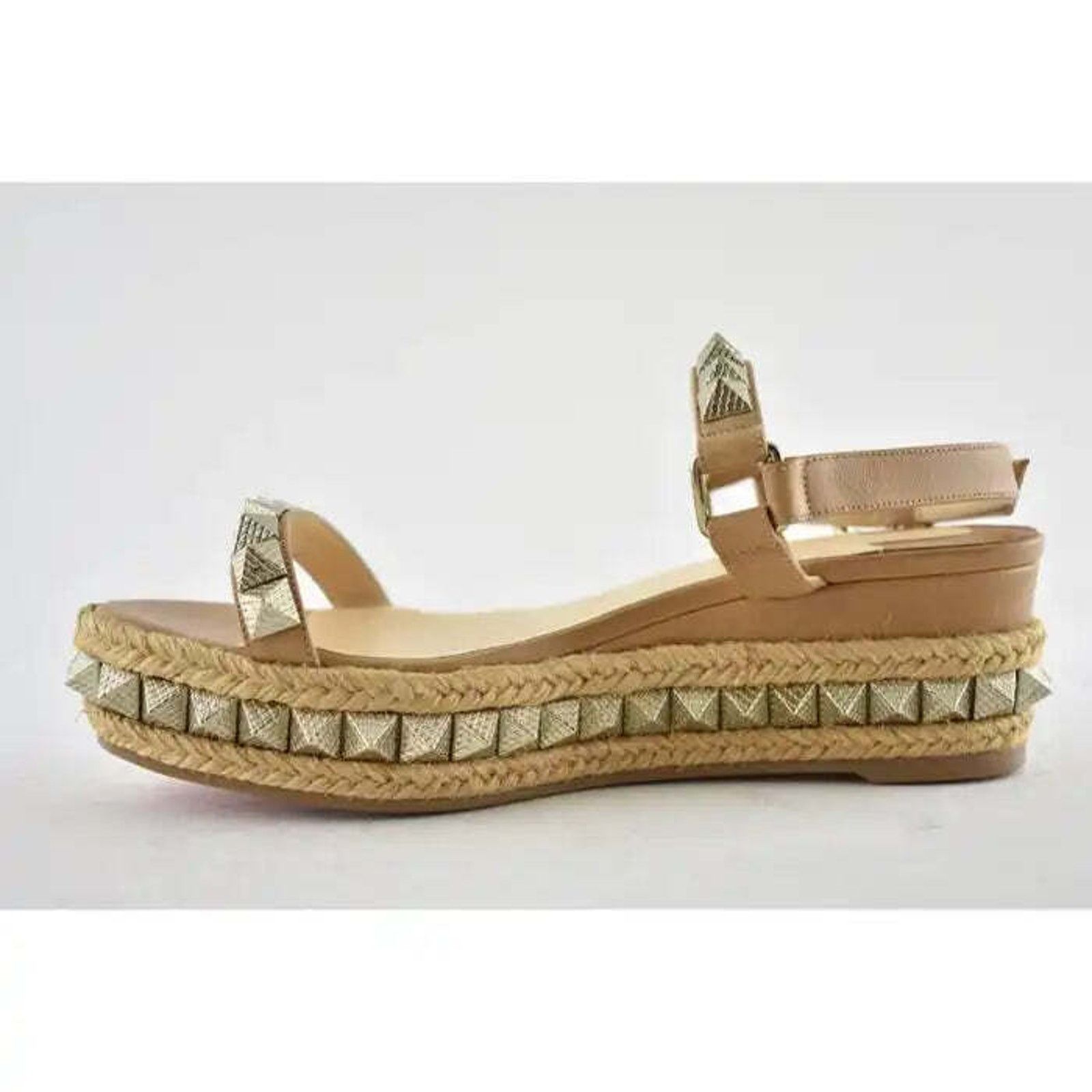 Christian Louboutin Pyraclou 60 Cuir Brown Platform Wedge Sandal Heel Pump 35 Size US 5 / IT 35 - 8 Thumbnail