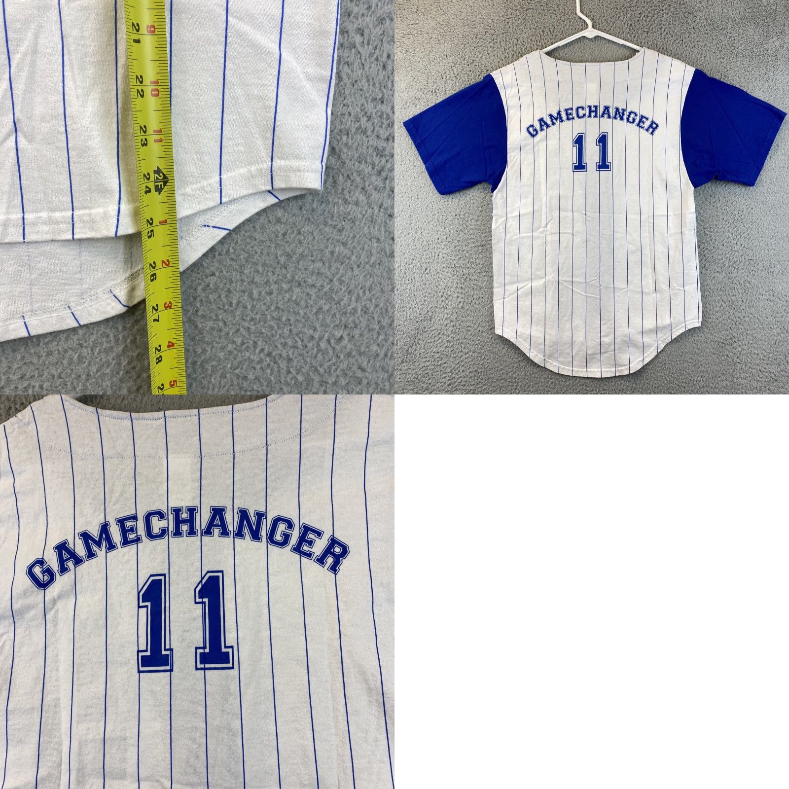 Vintage VINTAGE Badger Men's Short Sleeve Baseball Jersey Shirt S Blue Pinstripe Sports Souvenir 84-16 Size US S / EU 44-46 / 1 - 8 Thumbnail