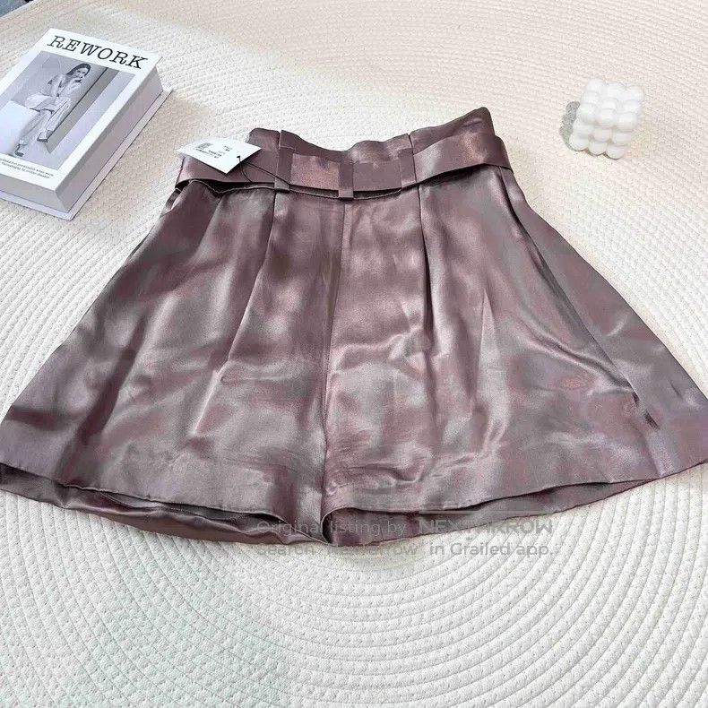 Fendi Fendi Champagne Date Red Mulberry Silk Belted High Waisted Size 26" / US 2 / IT 38 - 2 Thumbnail