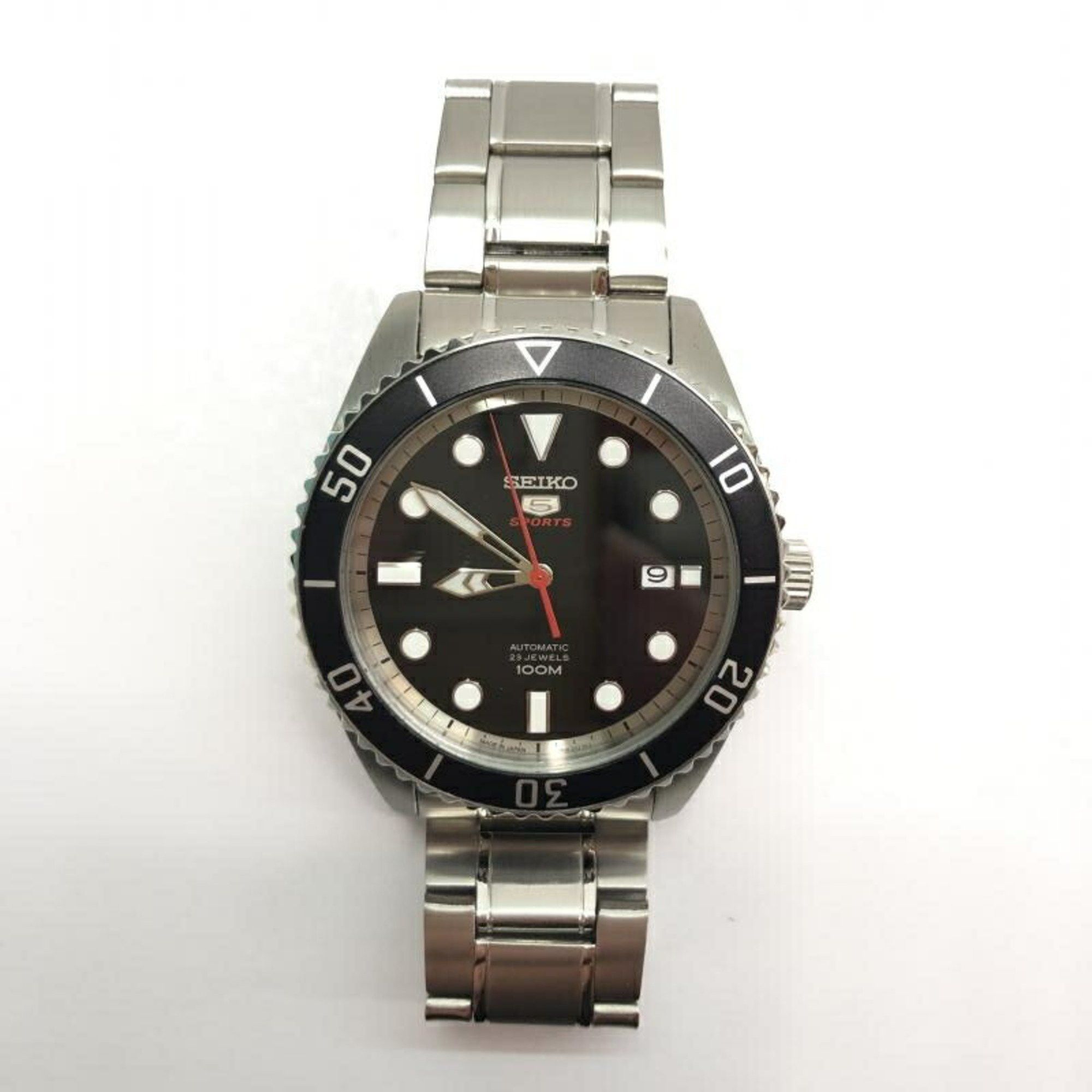 image of Seiko 5 Automatic Stainless Steel Sport 4R35-02D0 in Black, Women's