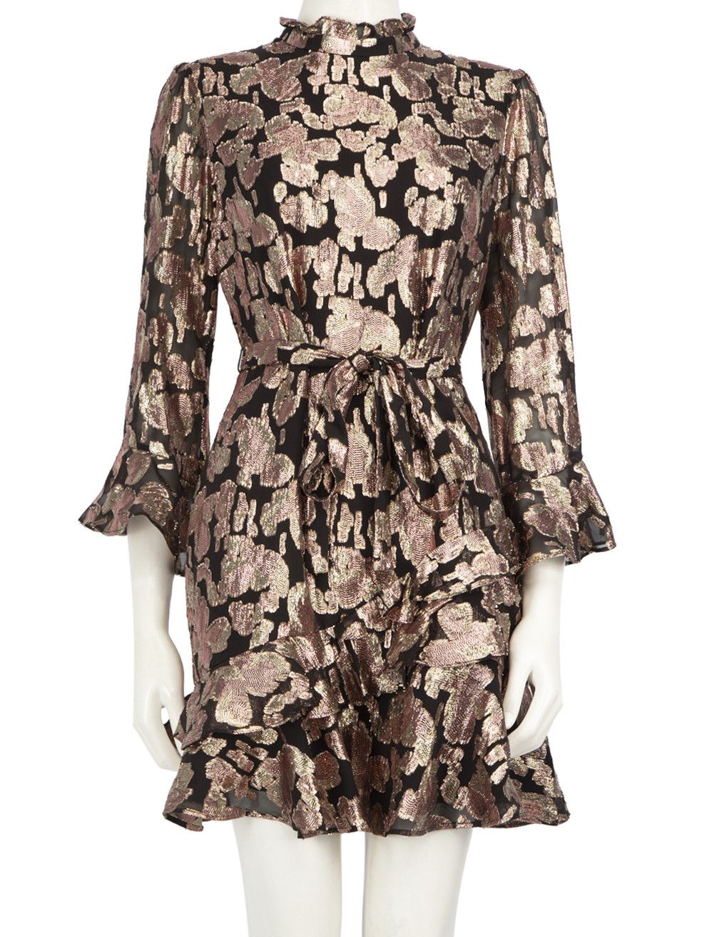 Metallic Abstract Patterned Dress