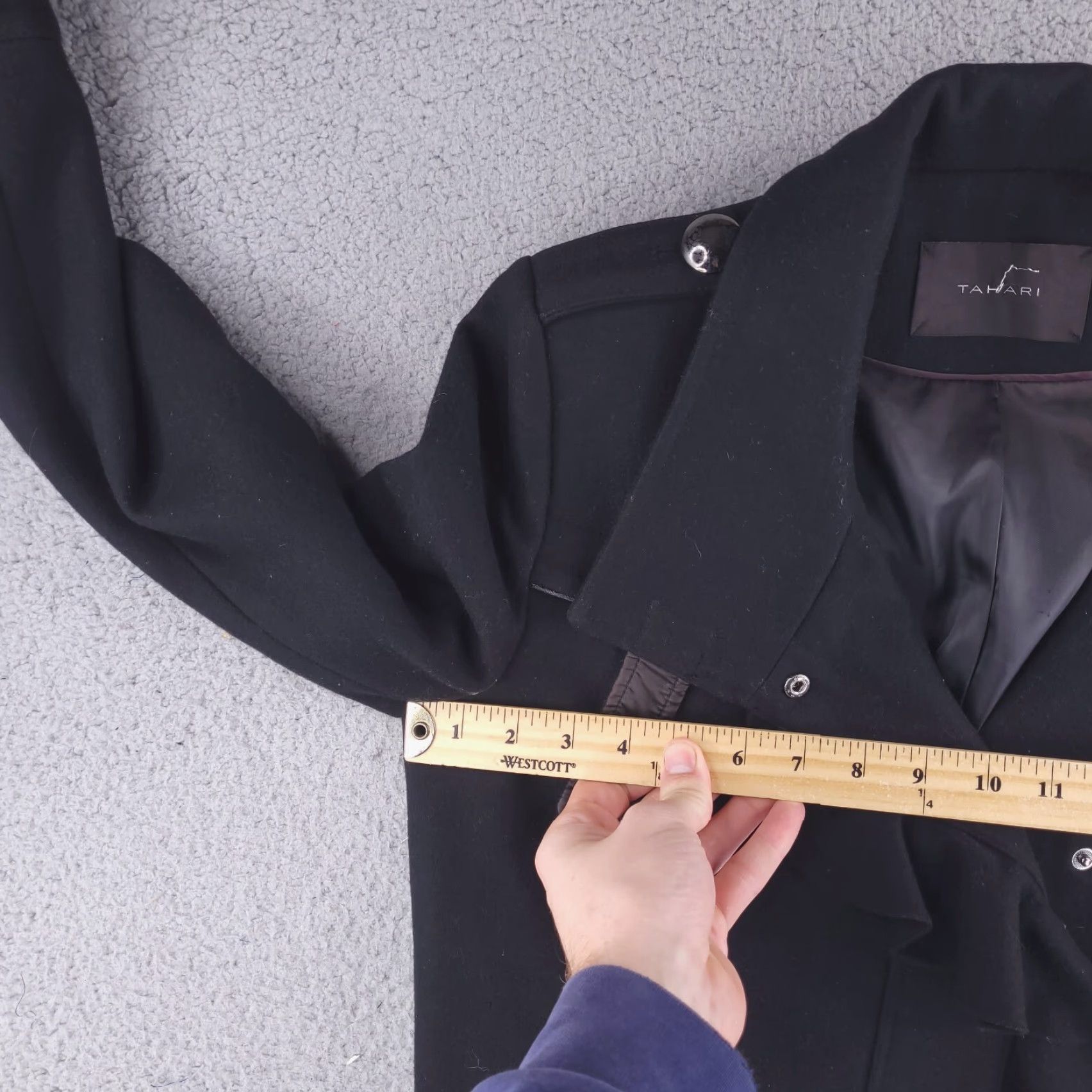 Vintage Tahari Coat Womens XS Black Wool Overcoat CLEAN Size XS / US 0-2 / IT 36-38 - 5 Thumbnail