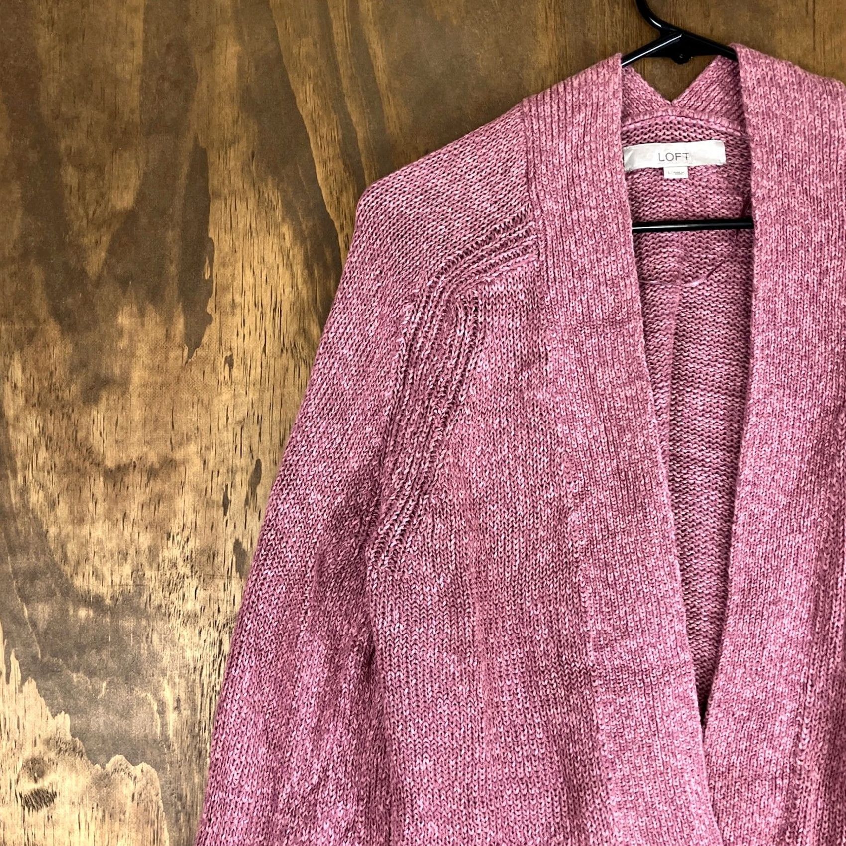 Loft LOFT Ann Taylor Womens Cardigan Purple Open Knit Relaxed Large Knitted Sweater Size L / US 10 / IT 46 - 4 Thumbnail