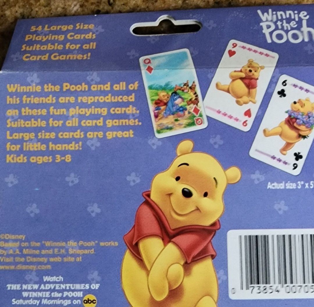 Disney NWOT Vintage BICYCLE DISNEY WINNIE THE POOH 54 Cards 3"x5" Size ONE SIZE - 2 Thumbnail