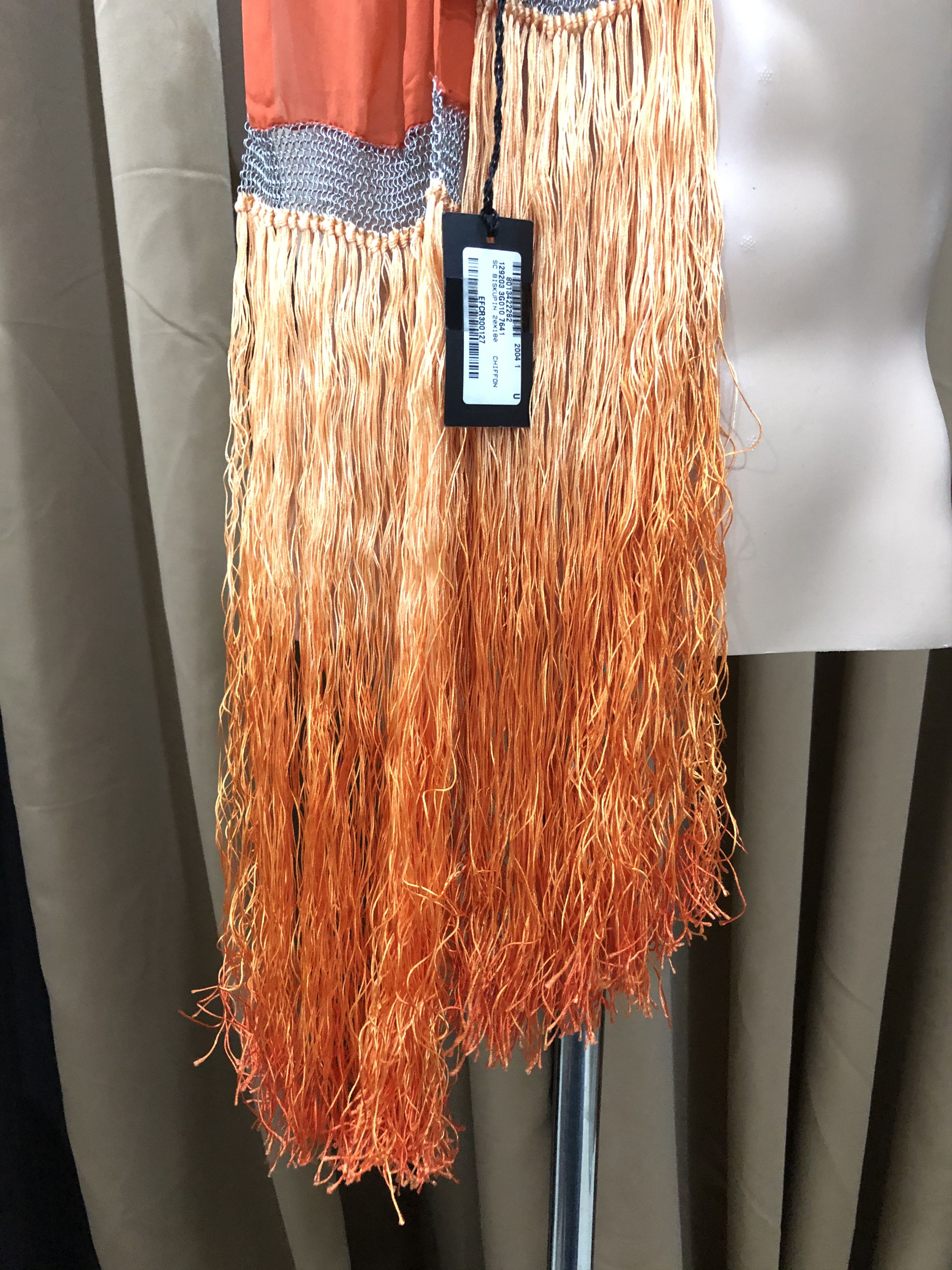 Gucci Gucci Biskupin Chiffon Scarf with Long Fringe Size ONE SIZE - 2 Thumbnail