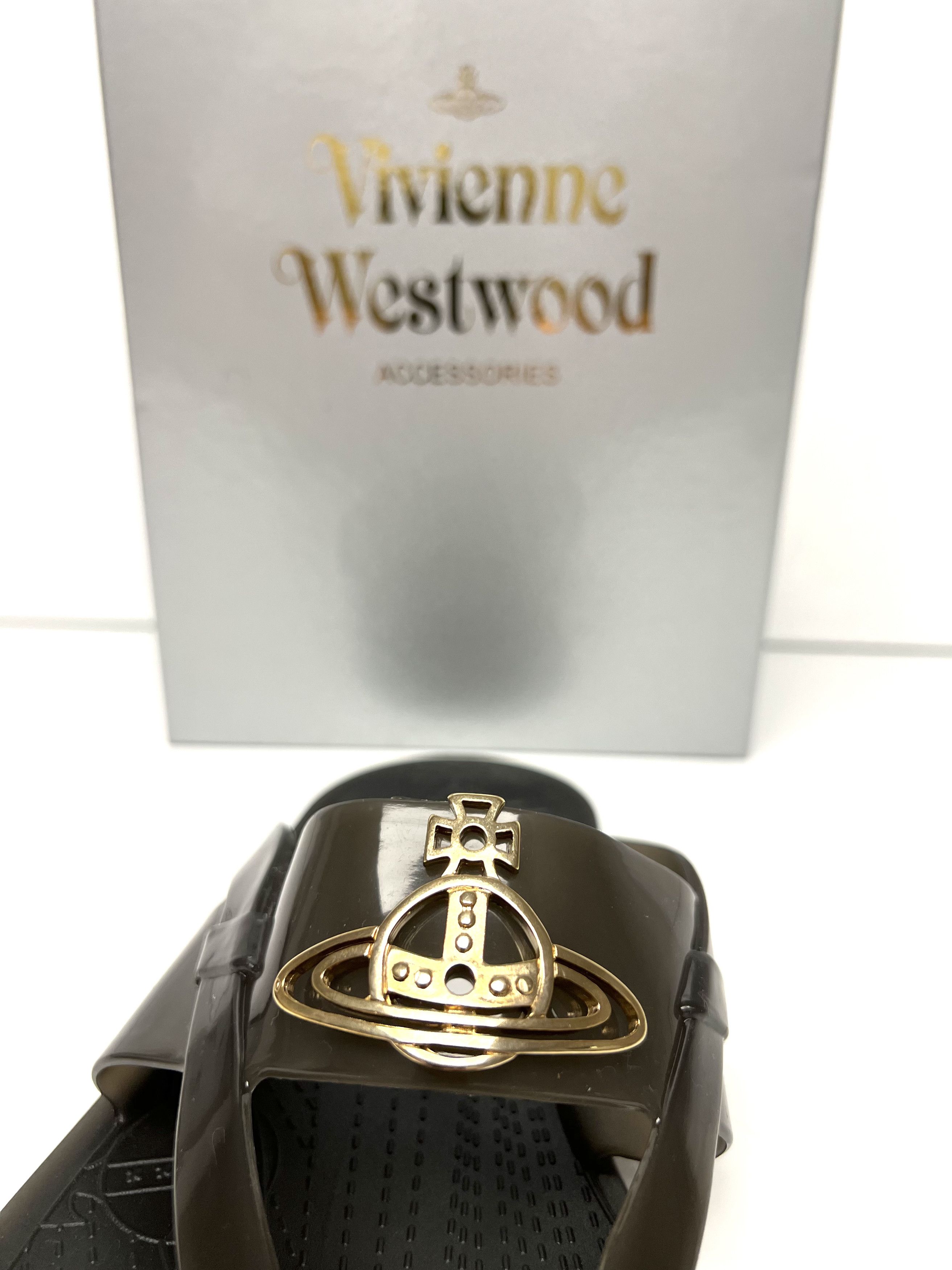 Vivienne Westwood NEW, VIVIEENE WESWOOD UNISEX BLACK FLIP FLOPS, SS13 Size US 11 / EU 44 - 4 Thumbnail