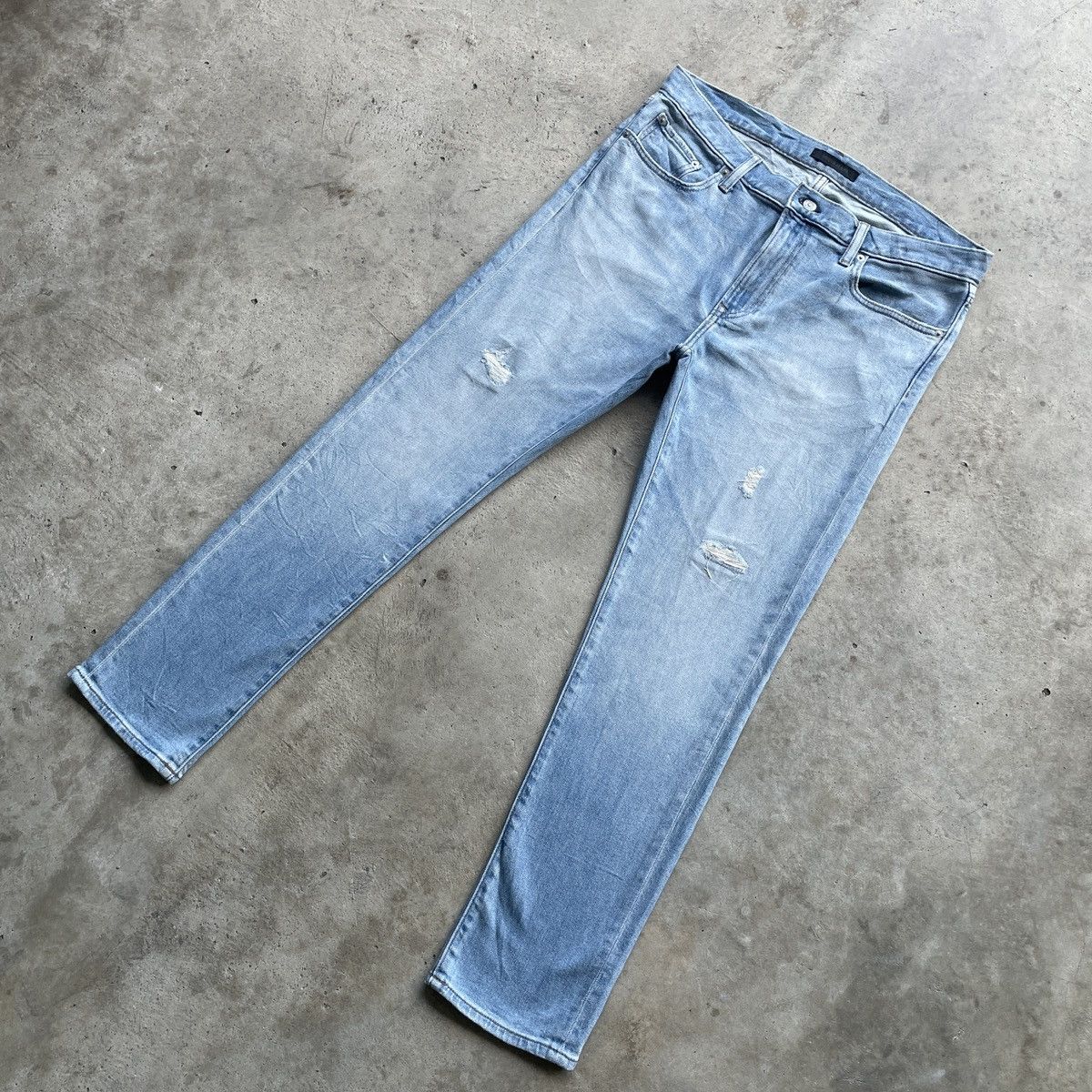 Japanese Brand × Jean × Vintage Vintage Japanese Faded Blue Washed Denim Jeans Pants W35 Size US 35 - 2 Thumbnail
