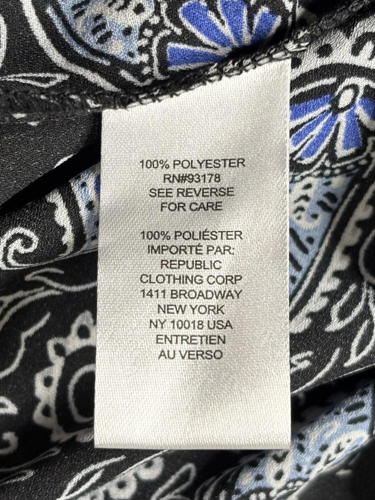 Elie Tahari Tahari Top Womens Large Paisley Colorblock Flutter $68 Size L / US 10 / IT 46 - 9 Thumbnail