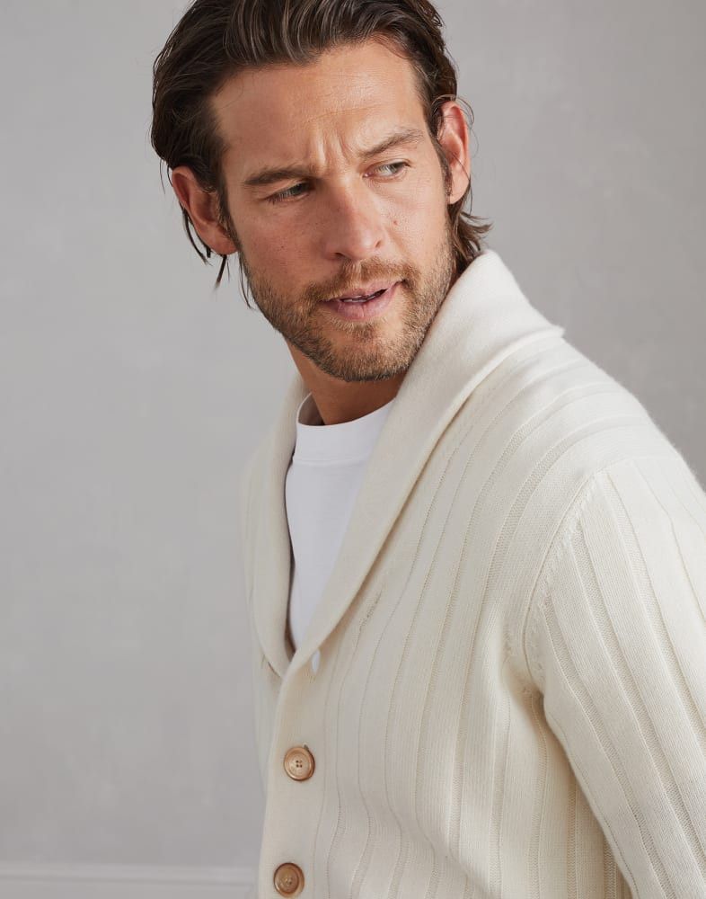 Brunello Cucinelli o1w1db10825 Cashmere Cardigan in White Size US XL / EU 56 / 4 - 2 Thumbnail