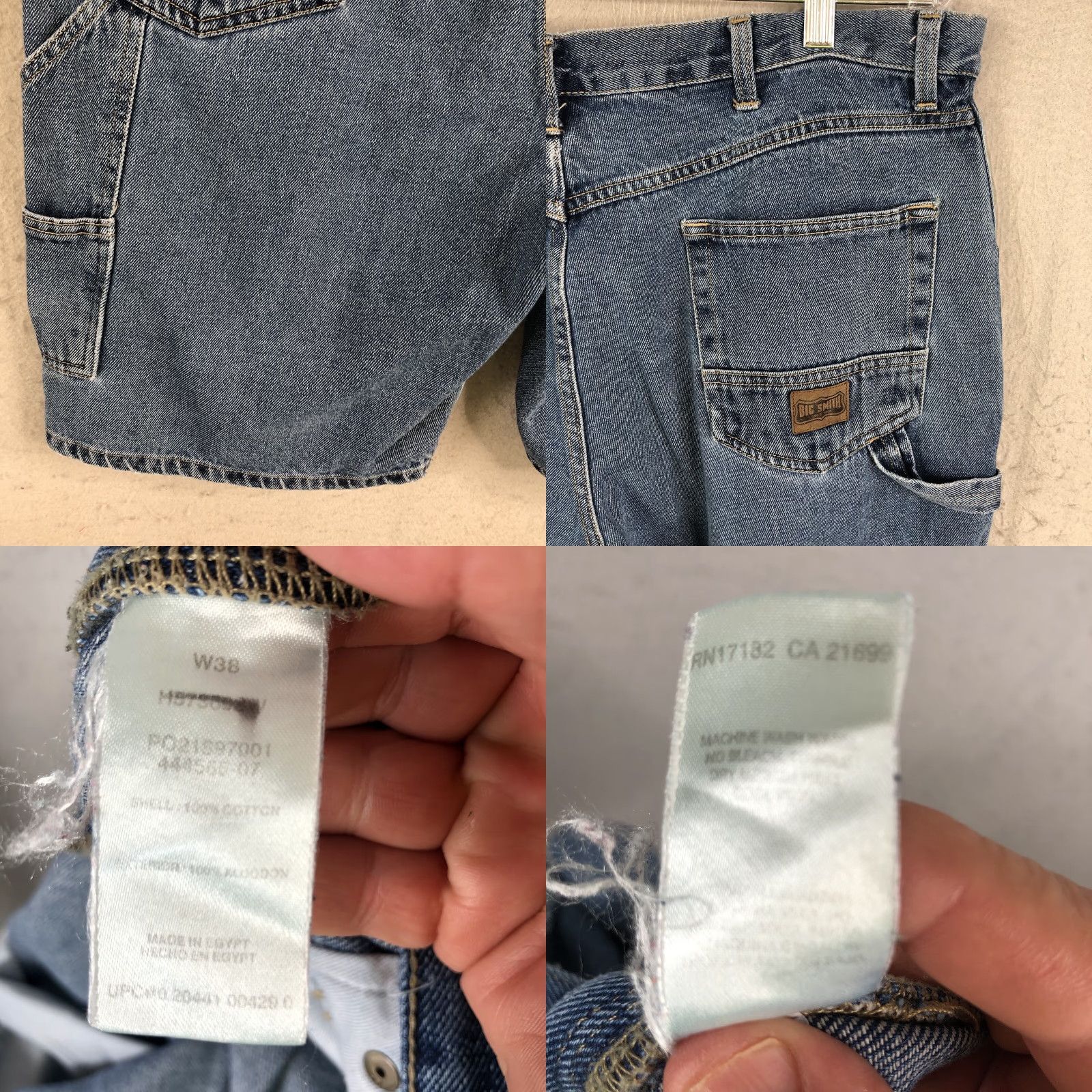 Vintage VINTAGE Big Smith Carpenter Jeans Shorts Mens 38 Blue Denim Jorts Utility Baggy Y2K 9in Inseam Casual Mens Size US 38 / EU 54 - 10 Thumbnail