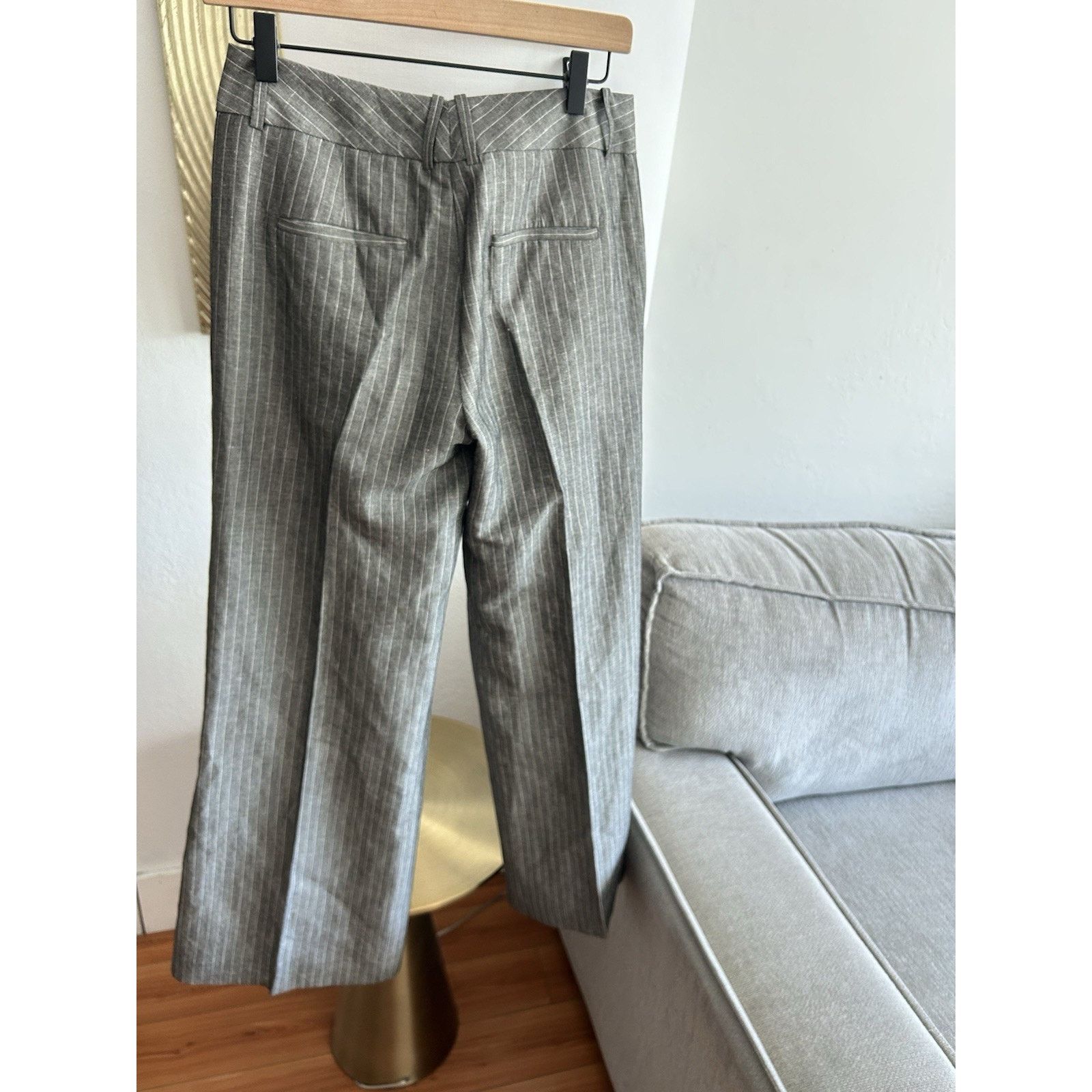 Express Vintage Express Linen Blend Pinstripes Y2K Pants Size 6 Size 28" / US 6 / IT 42 - 2 Thumbnail