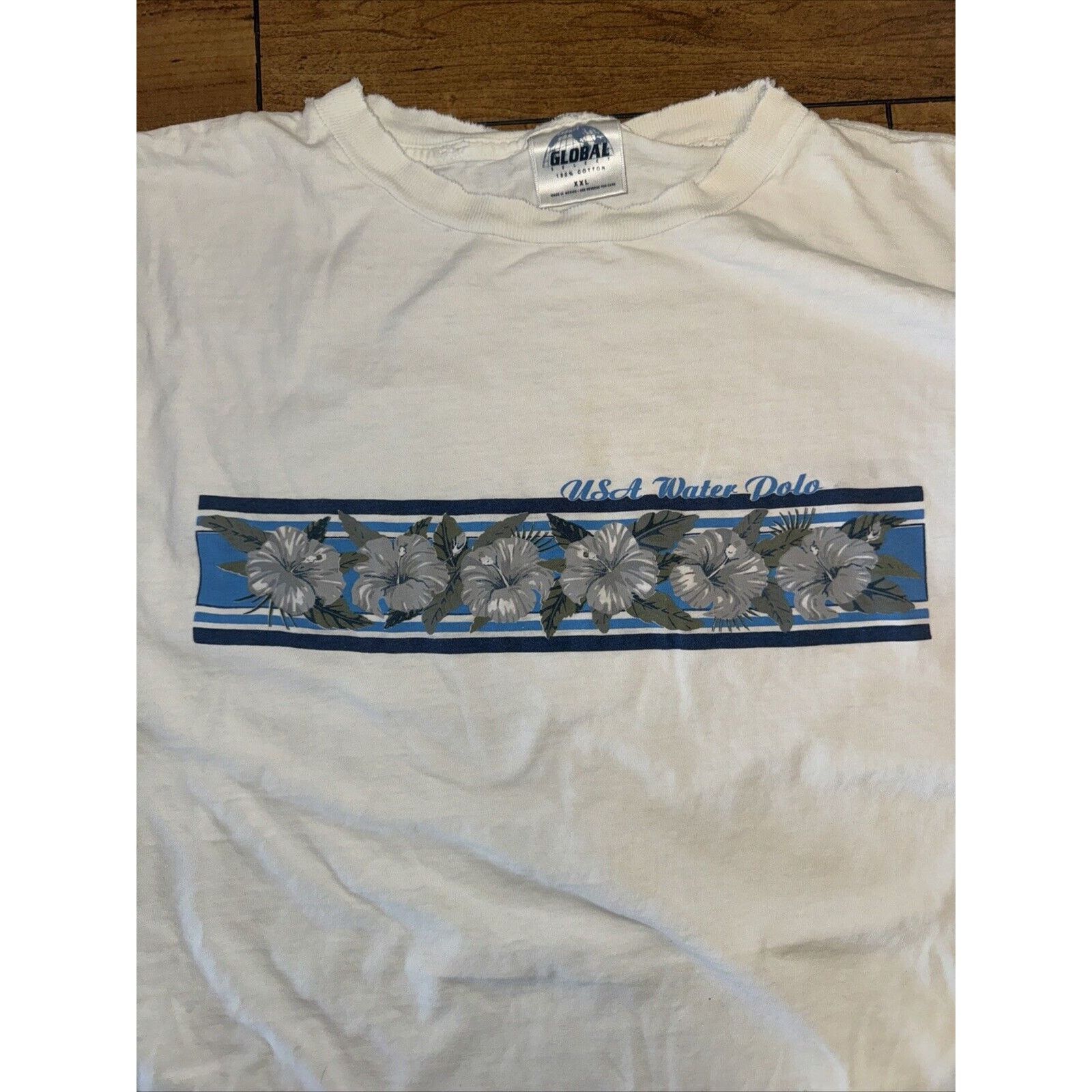 Vintage USA Water Polo Long Sleeve Shirt White 2XL Floral 22x28 Size US XXL / EU 58 / 5 - 2 Thumbnail