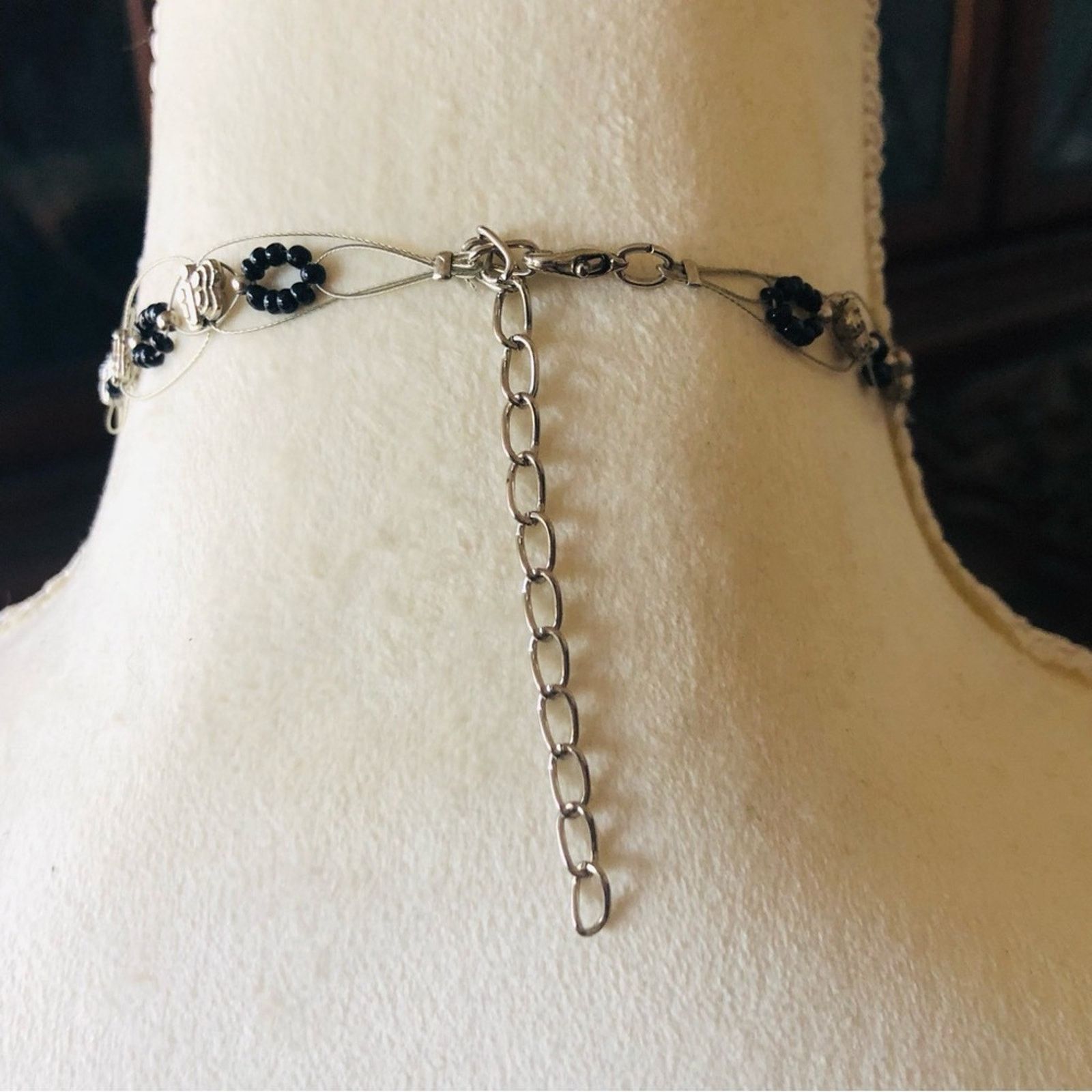 Handmade Handcrafted butterfly seed bead wire choker necklace Size ONE SIZE - 6 Thumbnail