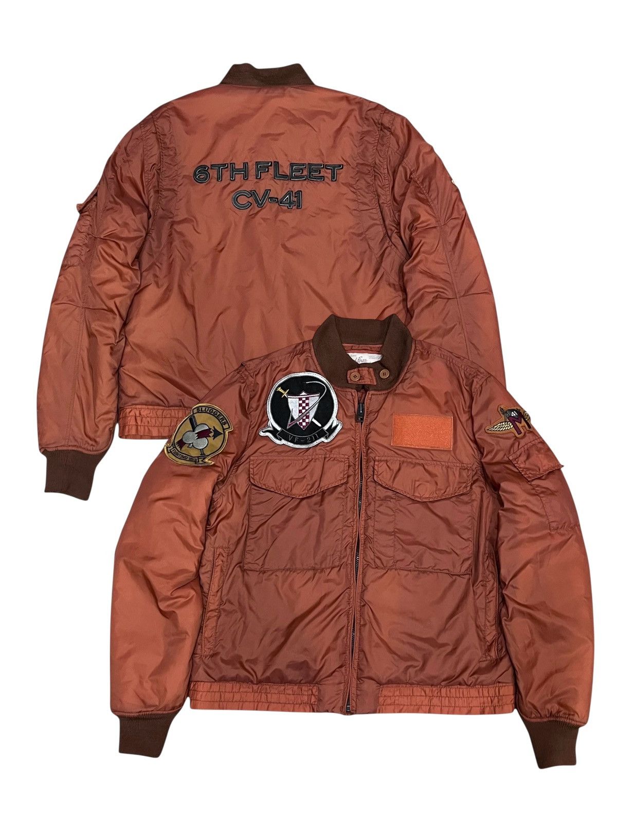 Avirex AVIREX 6th Fleet CV-41 Bomber Jacket Patches Nylon Military