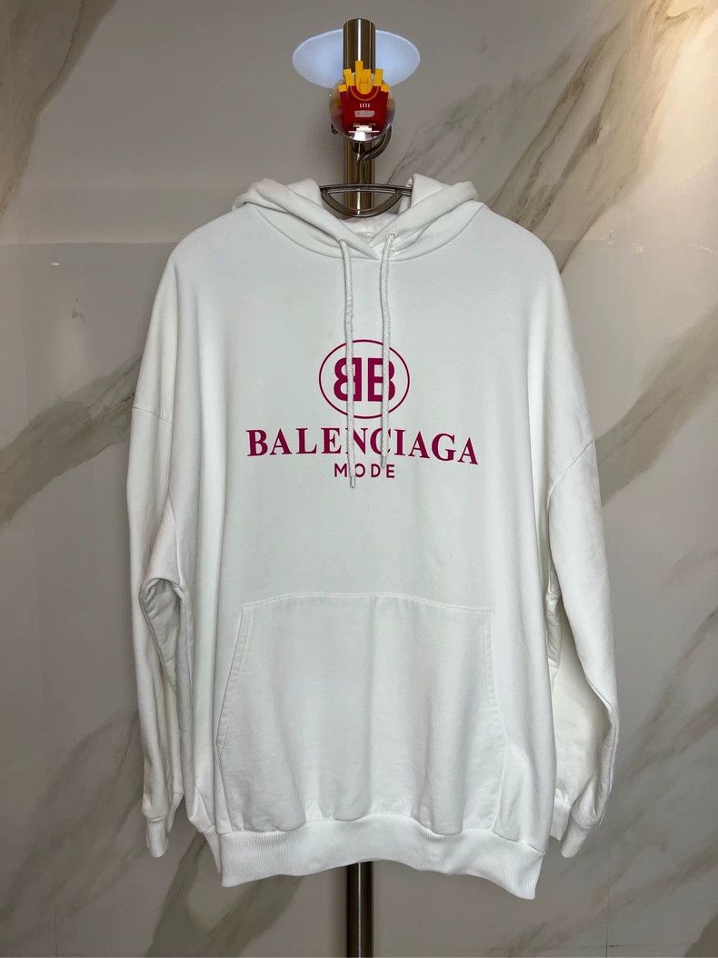 Balenciaga Balenciaga White Powder Double B Hoodie Size US S / EU 44-46 / 1 - 1 Thumbnail