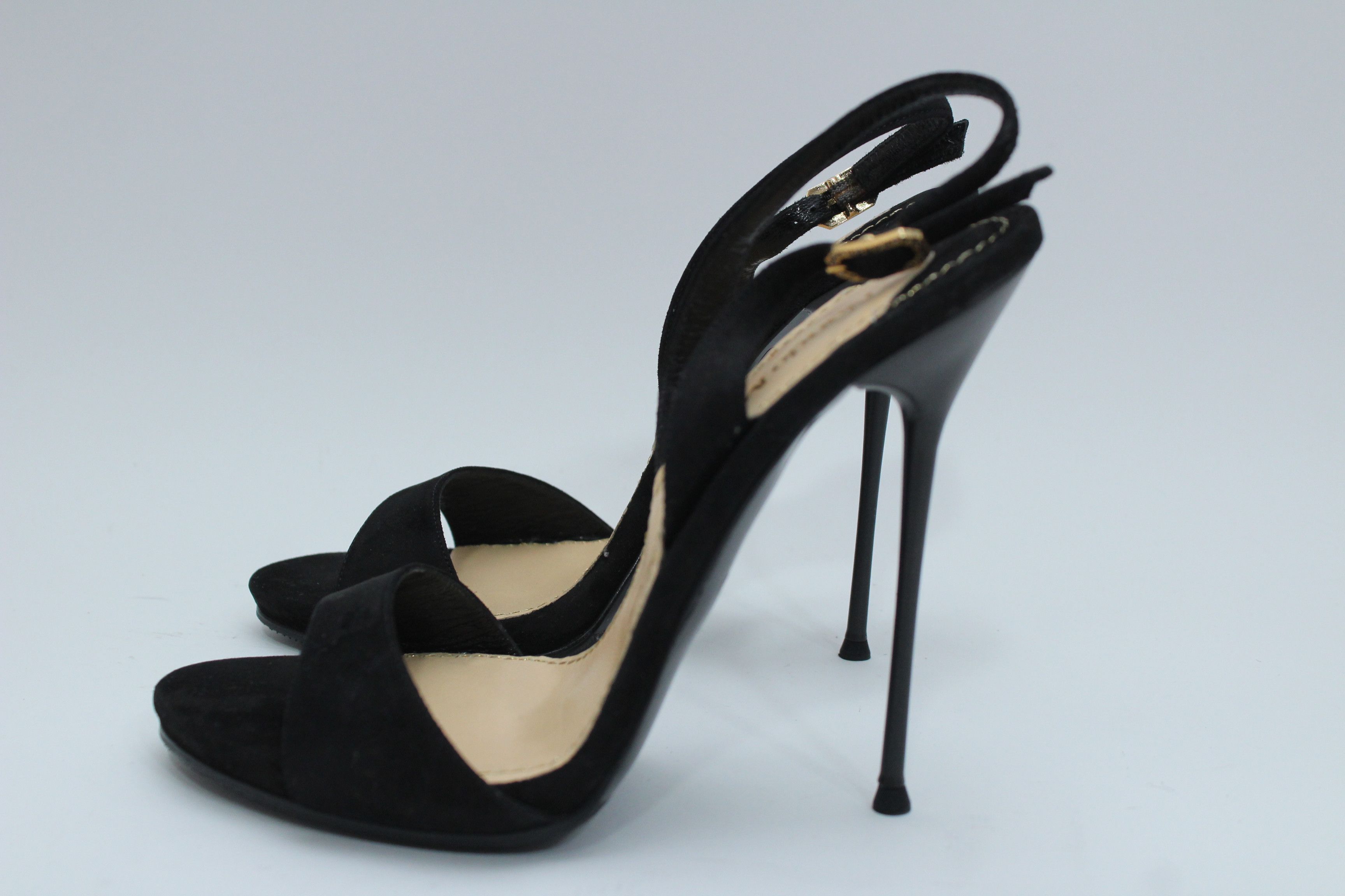 Other Nando Muzi Suede High Heel Sandals Black 37 Size US 7 / IT 37 - 8 Thumbnail