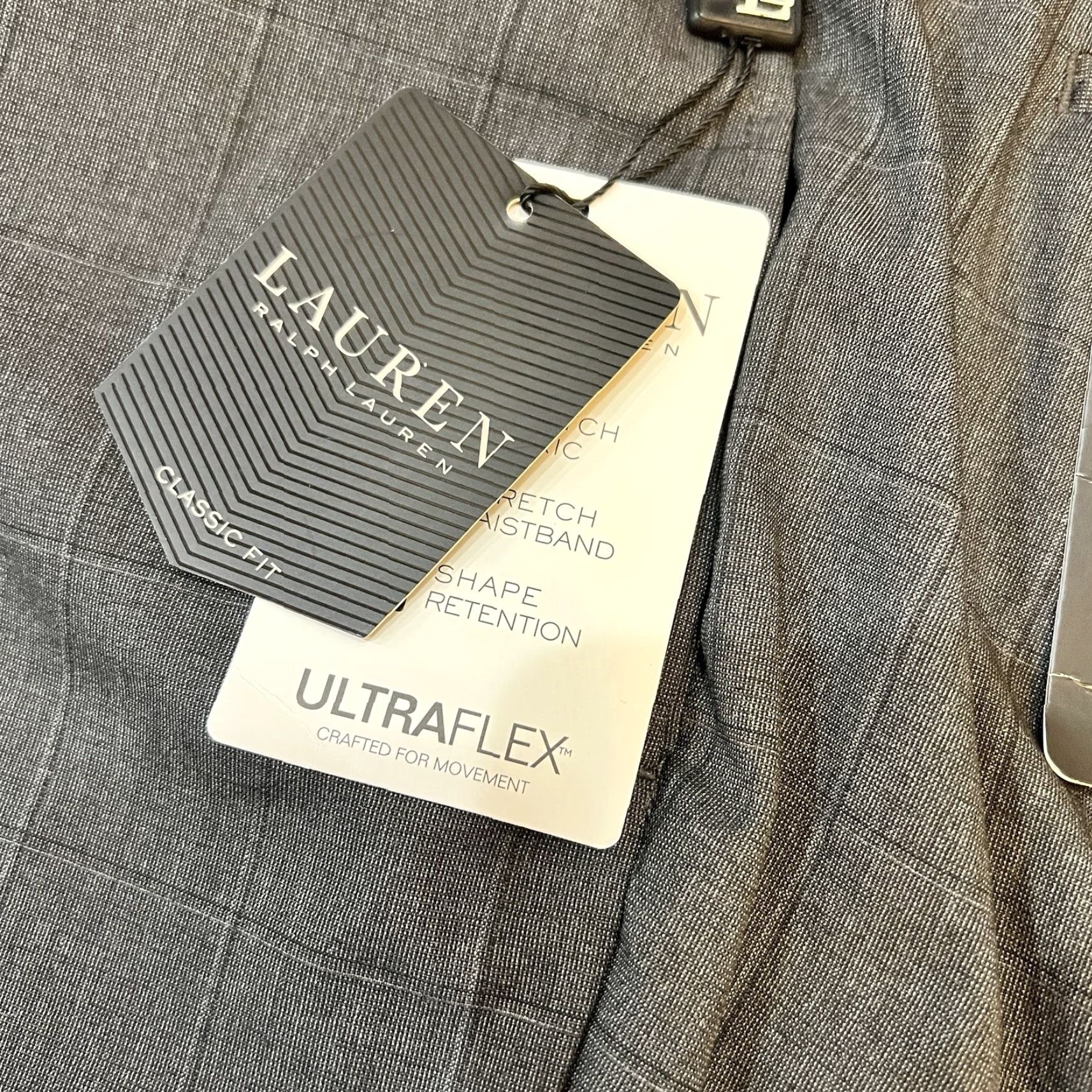 Ralph Lauren Ralph Lauren Men's Classic-Fit UltraFlex Stretch Flat Front Pants 42x30 Gray Slim/Regular? No, keep original data. Size US 42 / EU 58 - 5 Thumbnail