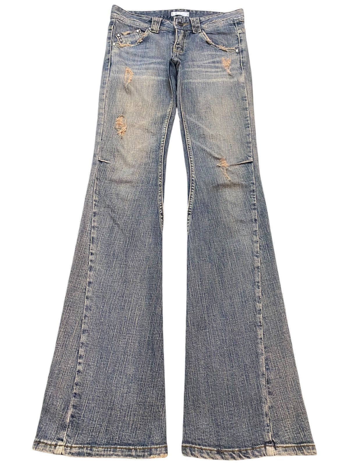 Japanese Brand Vintage Japanese Brand Zazie Mud Wash Distressed Flare Jeans Size 29" - 1 Thumbnail