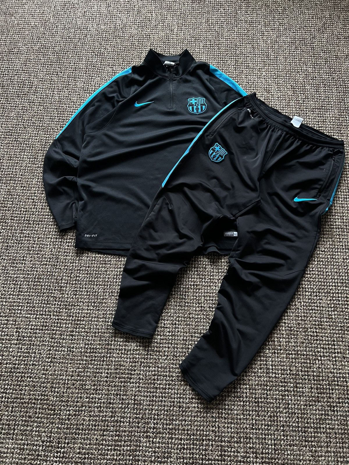 Nike × Vintage NIKE VINTAGE FC BARCELONA TRACK SUIT DRILL SWOOSH Size US L / EU 52-54 / 3 - 7 Thumbnail