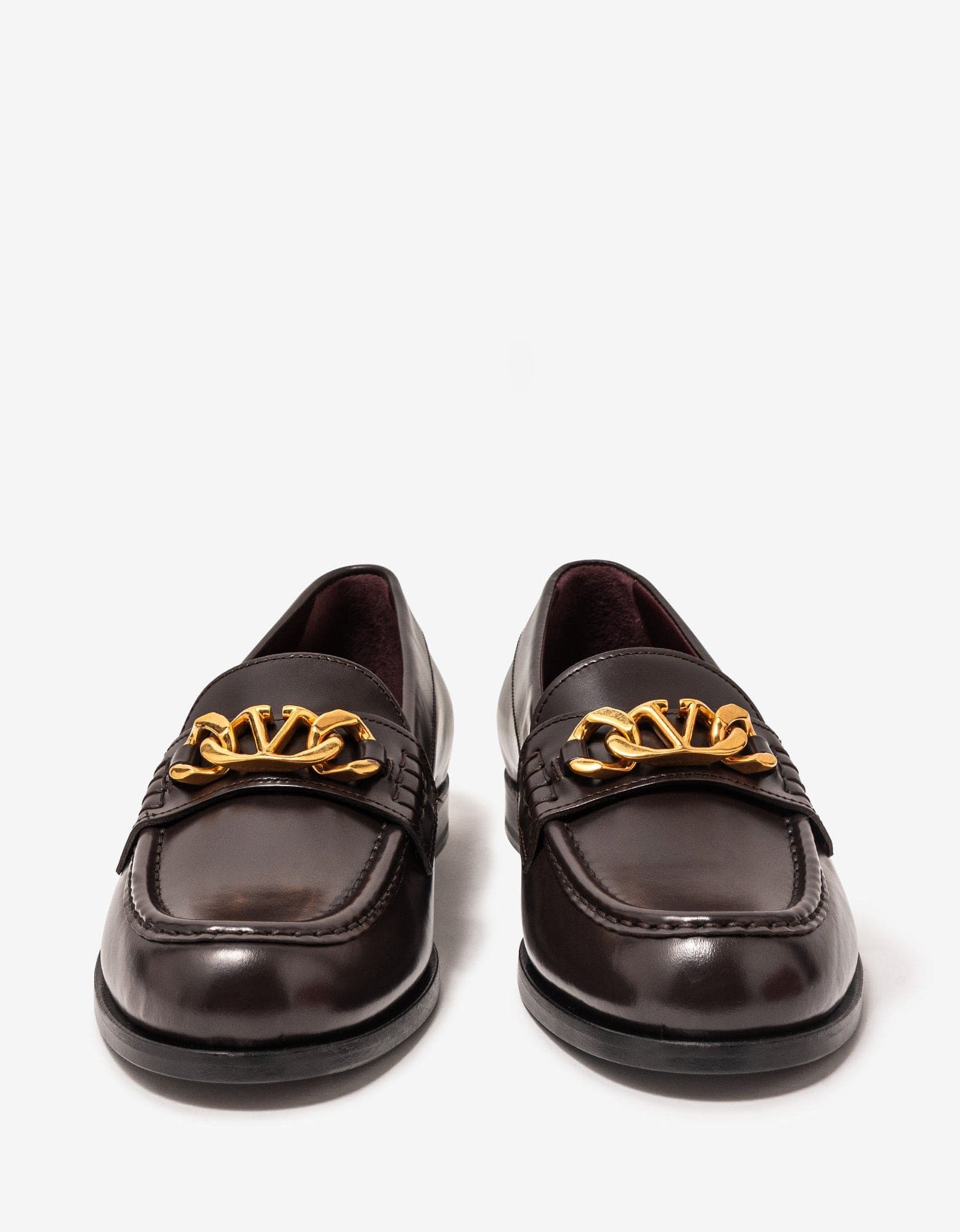 Valentino Brown VLogo Chain Loafers Size US 9 / EU 42 - 5 Thumbnail