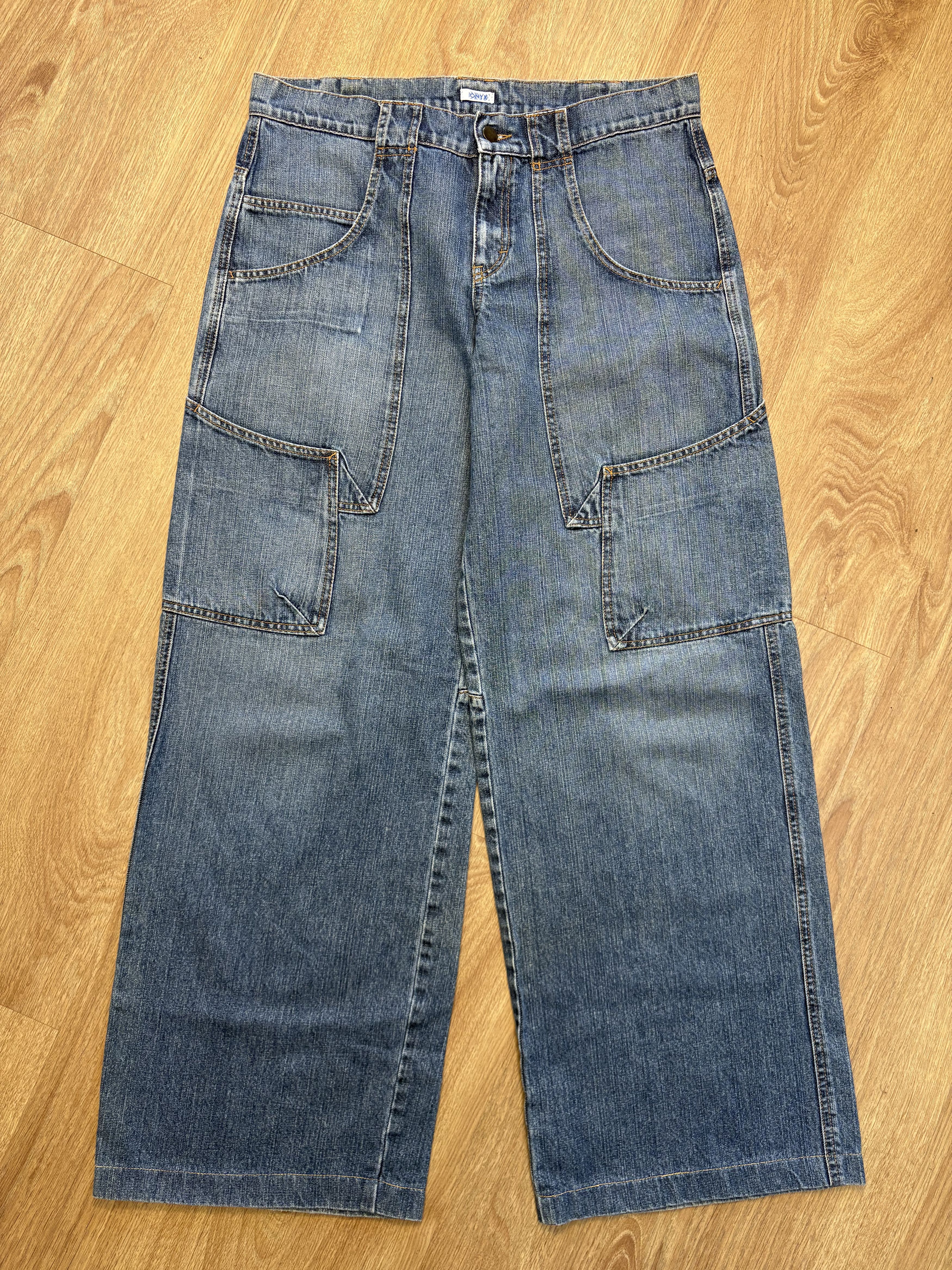Vintage Onyx Denim 90s Super Baggy Carpenter Denim Jeans (32x32) Size US 32 / EU 48 - 2 Thumbnail