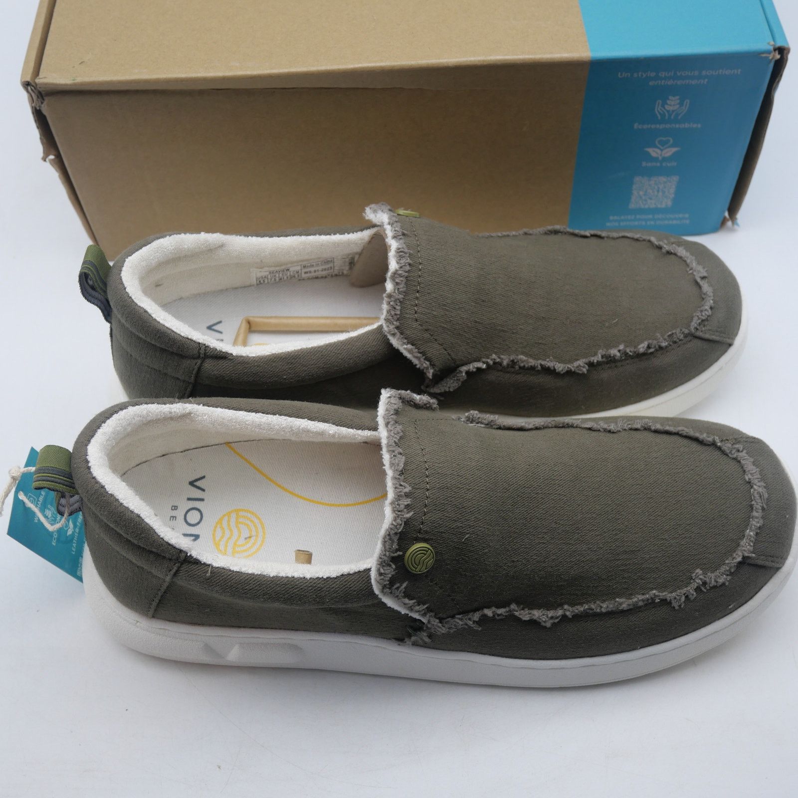 Vionic NEW Vionic Men's 8.5 Seaview Olive Canvas Shoes Slip-On Size US 8.5 / EU 41-42 - 8 Thumbnail